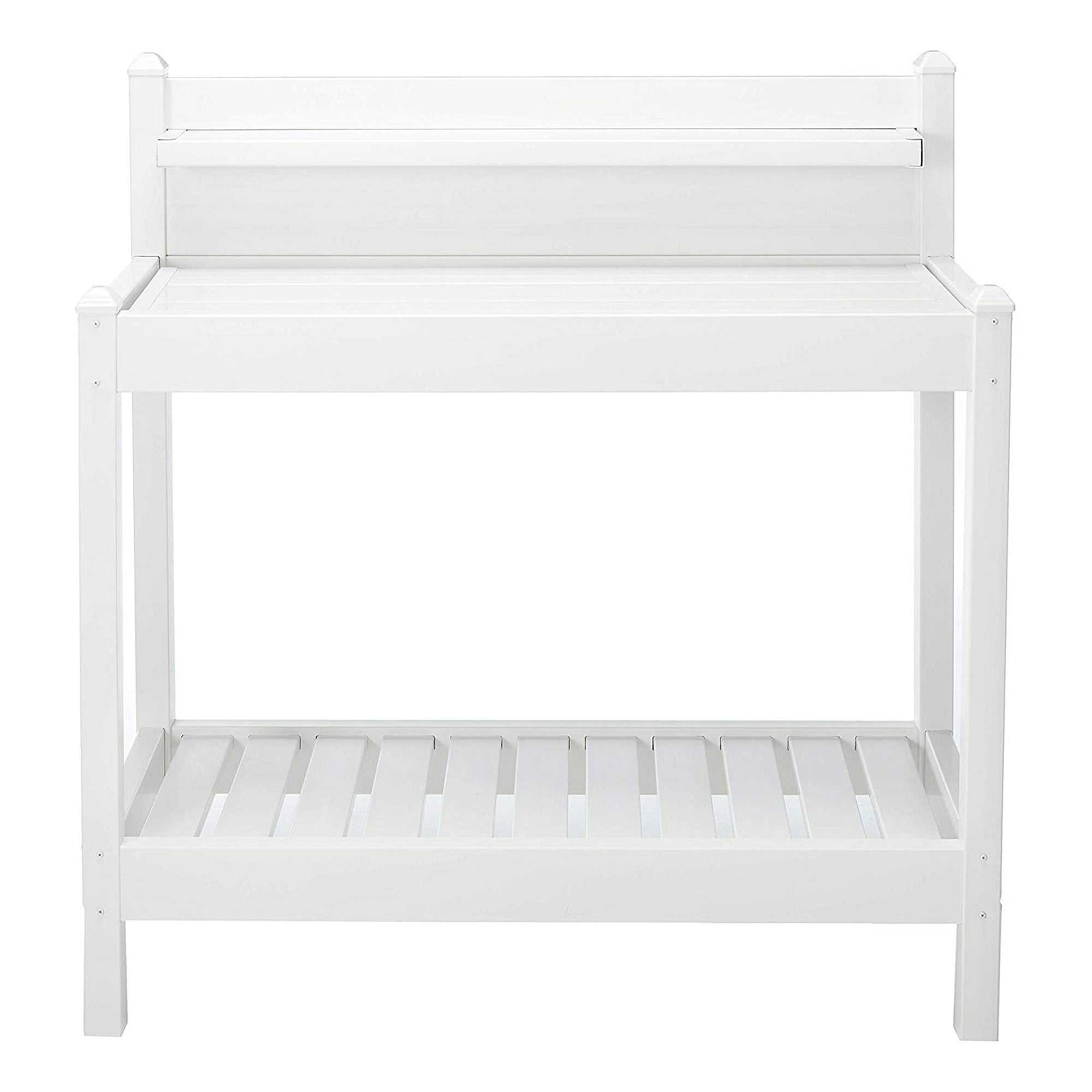 Dura-Trel Greenfield Outdoor Potting Bench for Gardening, White (Open Box) - VMInnovations