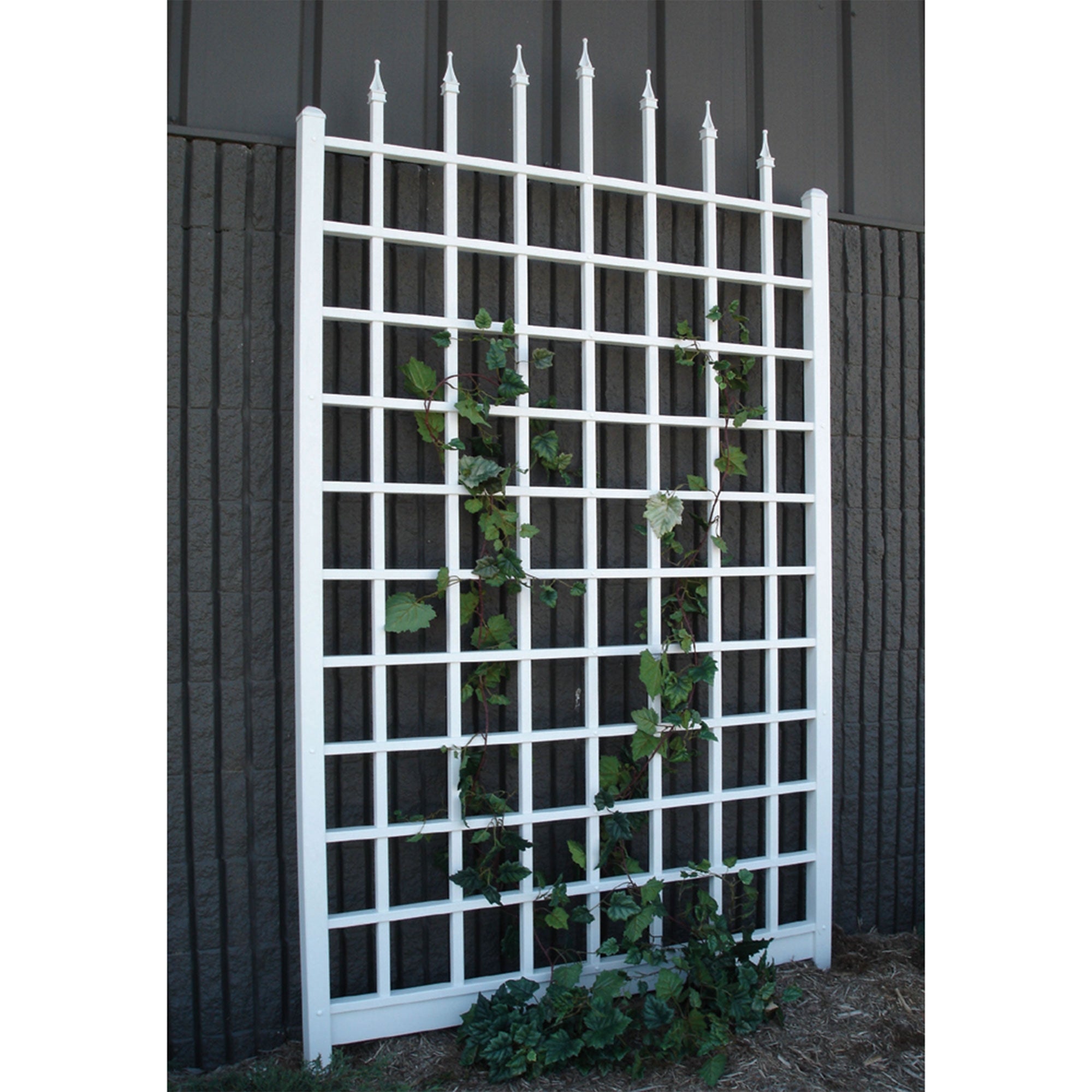Dura-Trel 57 x 96 Inch PVC Vinyl Outdoor Garden Patio Trellis, White (For Parts) - VMInnovations