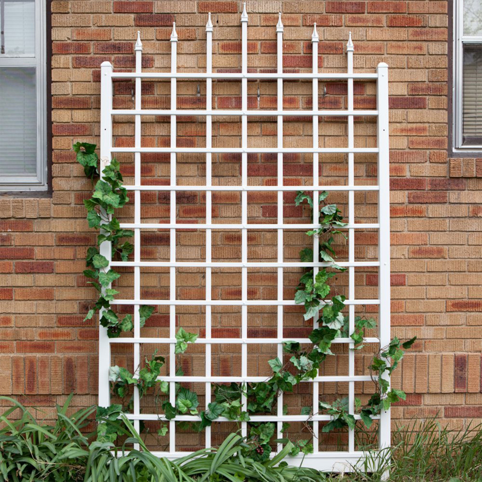Dura-Trel 57 x 96 Inch PVC Vinyl Outdoor Garden Patio Trellis, White (For Parts) - VMInnovations