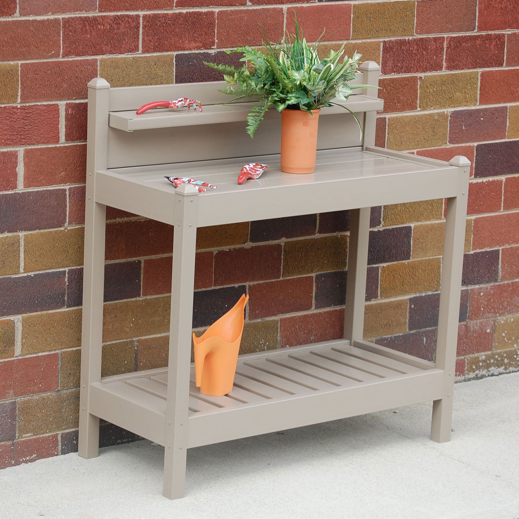 Dura-Trel Greenfield Outdoor Table Potting Bench for Gardening Supplies, Mocha