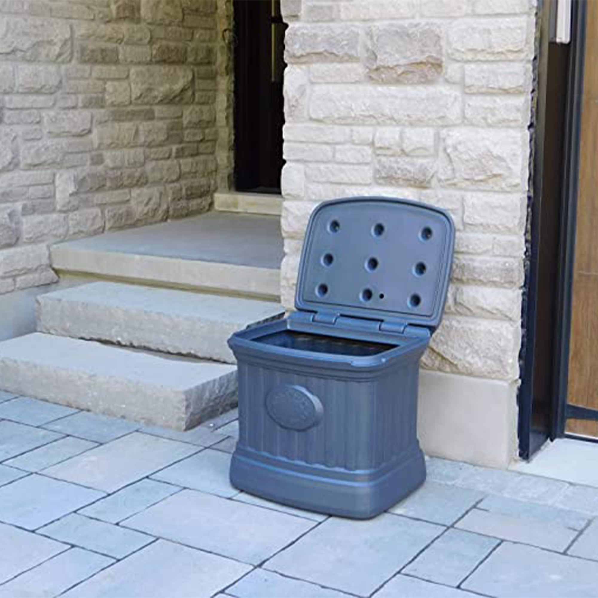 FCMP Outdoor SB120-GRY-S 26 Gallon Outdoor Utility Storage Bin Container, Gray - VMInnovations