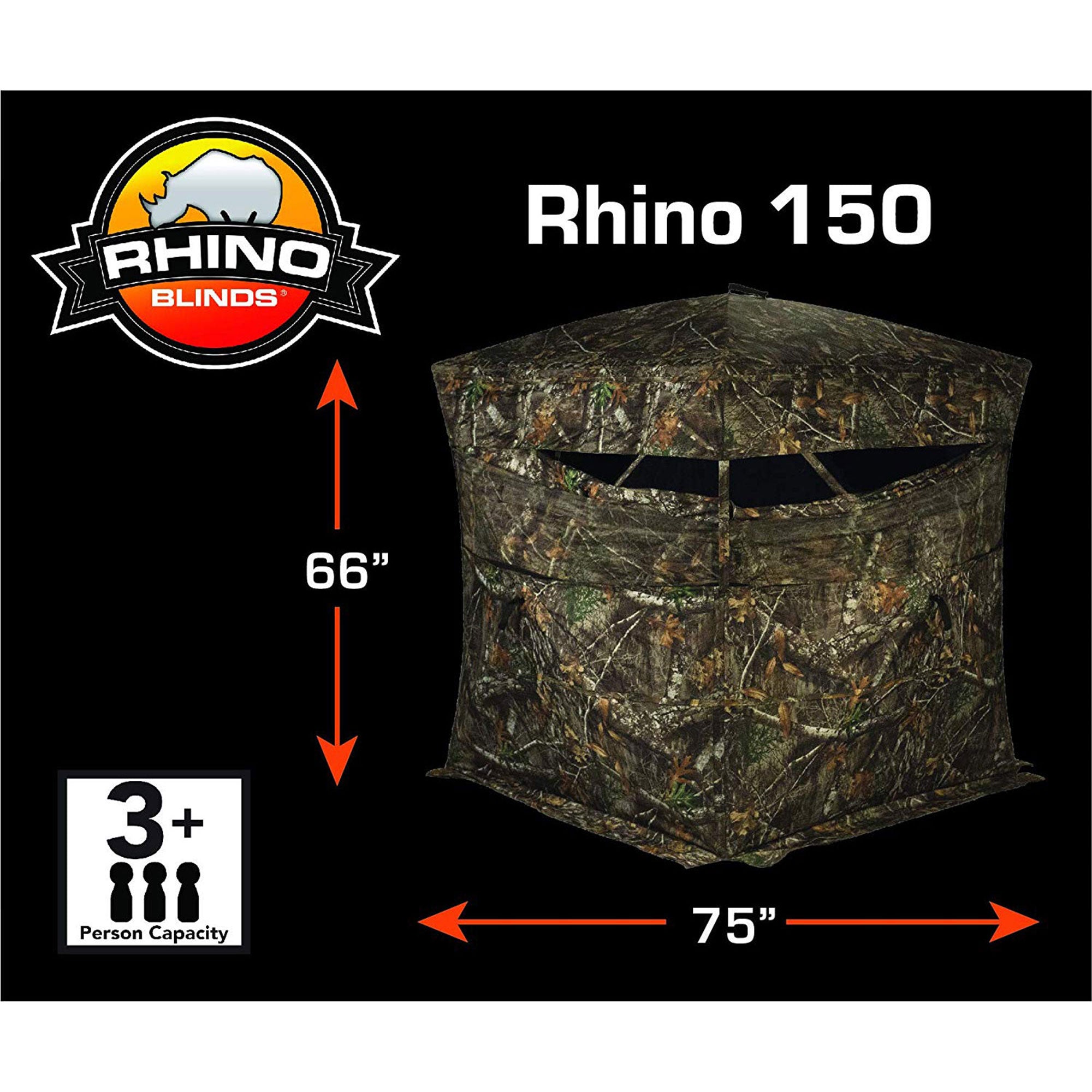 Rhino Blinds RealTree Edge 3 Person Game Hunting Ground Blind, RealTree (Used) - VMInnovations