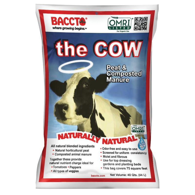 Baccto Wholly Cow Horticulture Peat & Composted Manure, 40 Quarts (10 Pack)