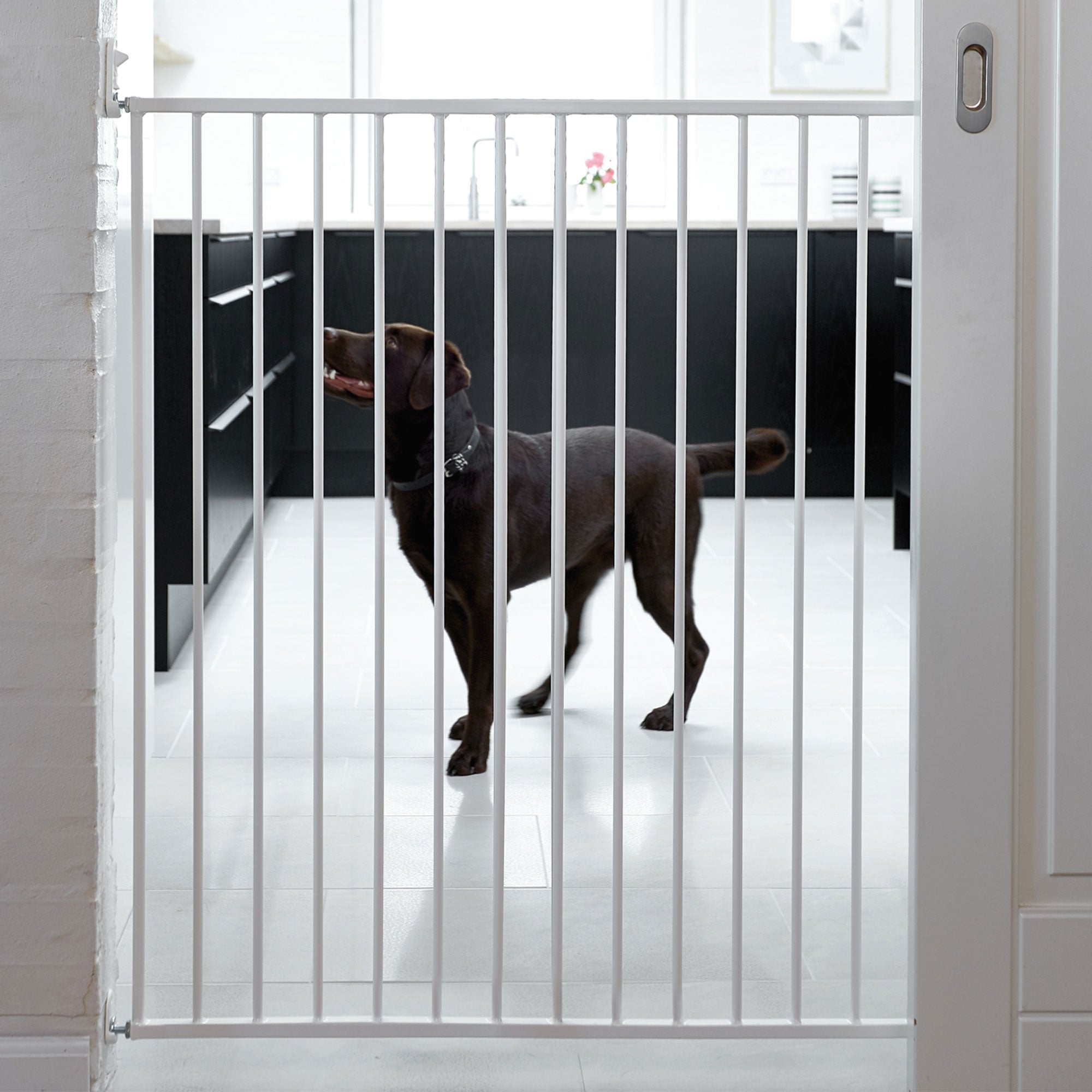 Scandinavian Pet Design Extra Tall 42" Animal Pet Safety Gate, White (Open Box) - VMInnovations