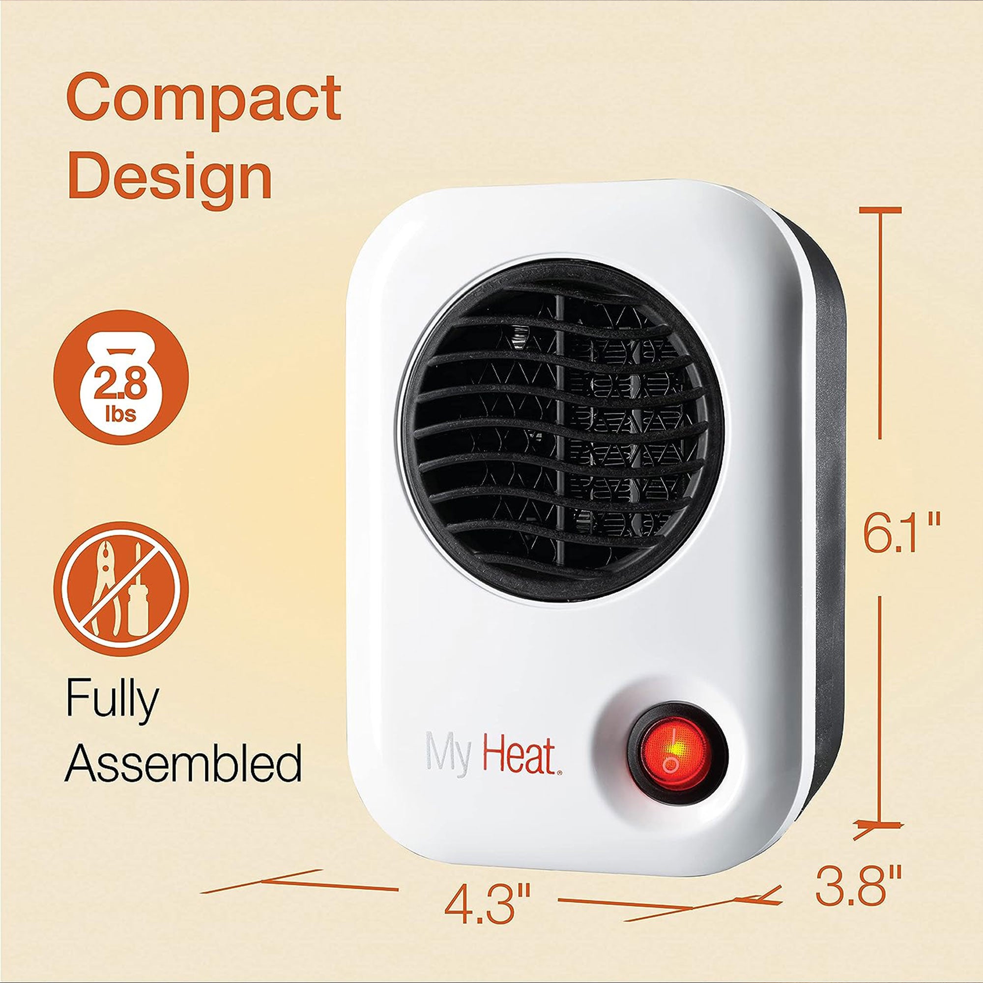 Lasko 101 MyHeat 200W Portable Electric Ceramic Space Heater, White (4 Pack)