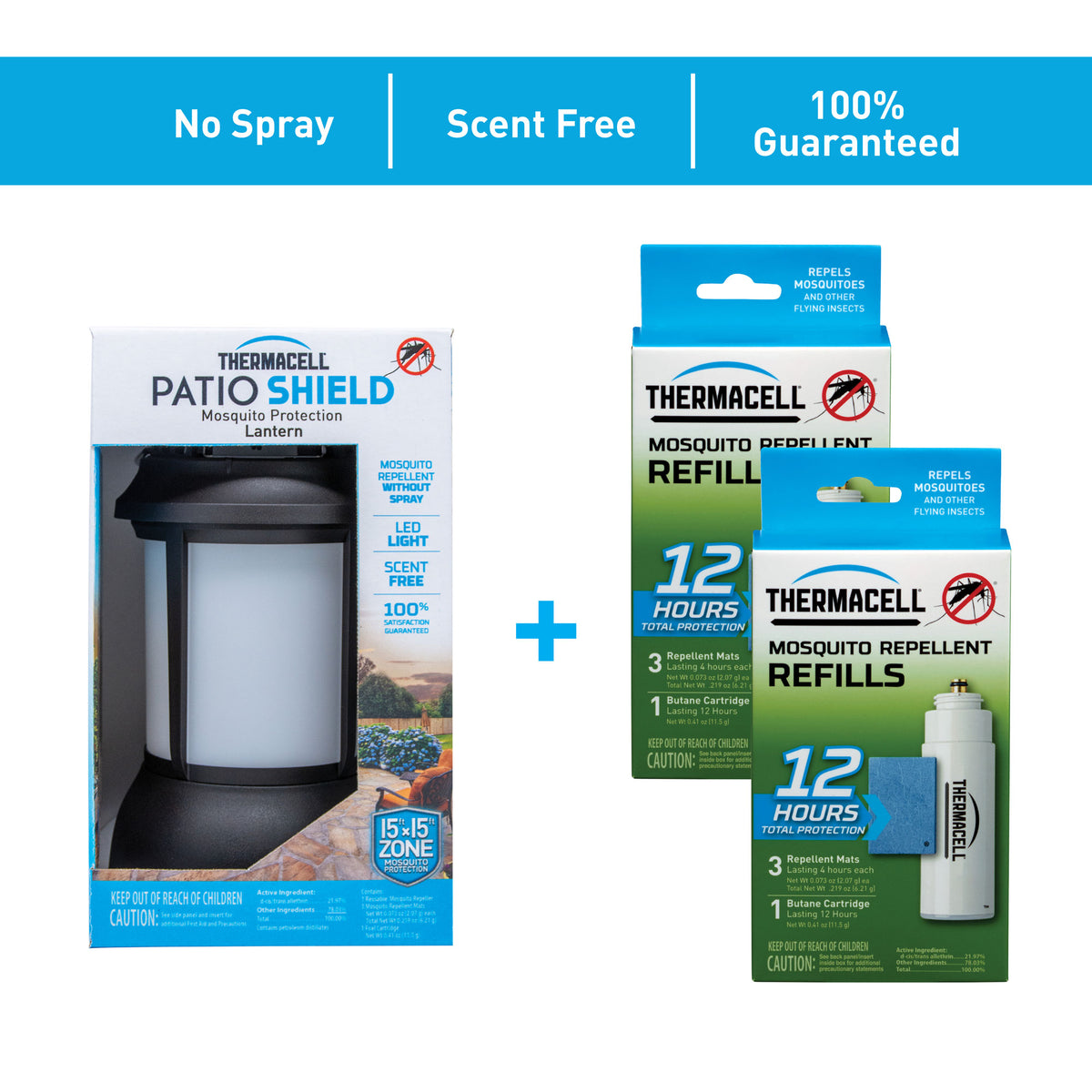 Thermacell Outdoor Bristol Mosquito Repeller Lantern and Refill Packs (2-Pack)