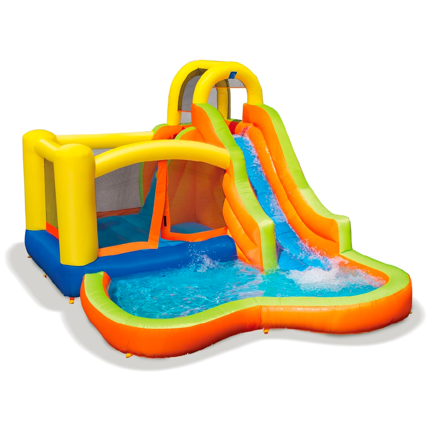 Banzai Sun 'N Splash Fun Kids Inflatable Bounce House & Water Slide Splash Park - VMInnovations