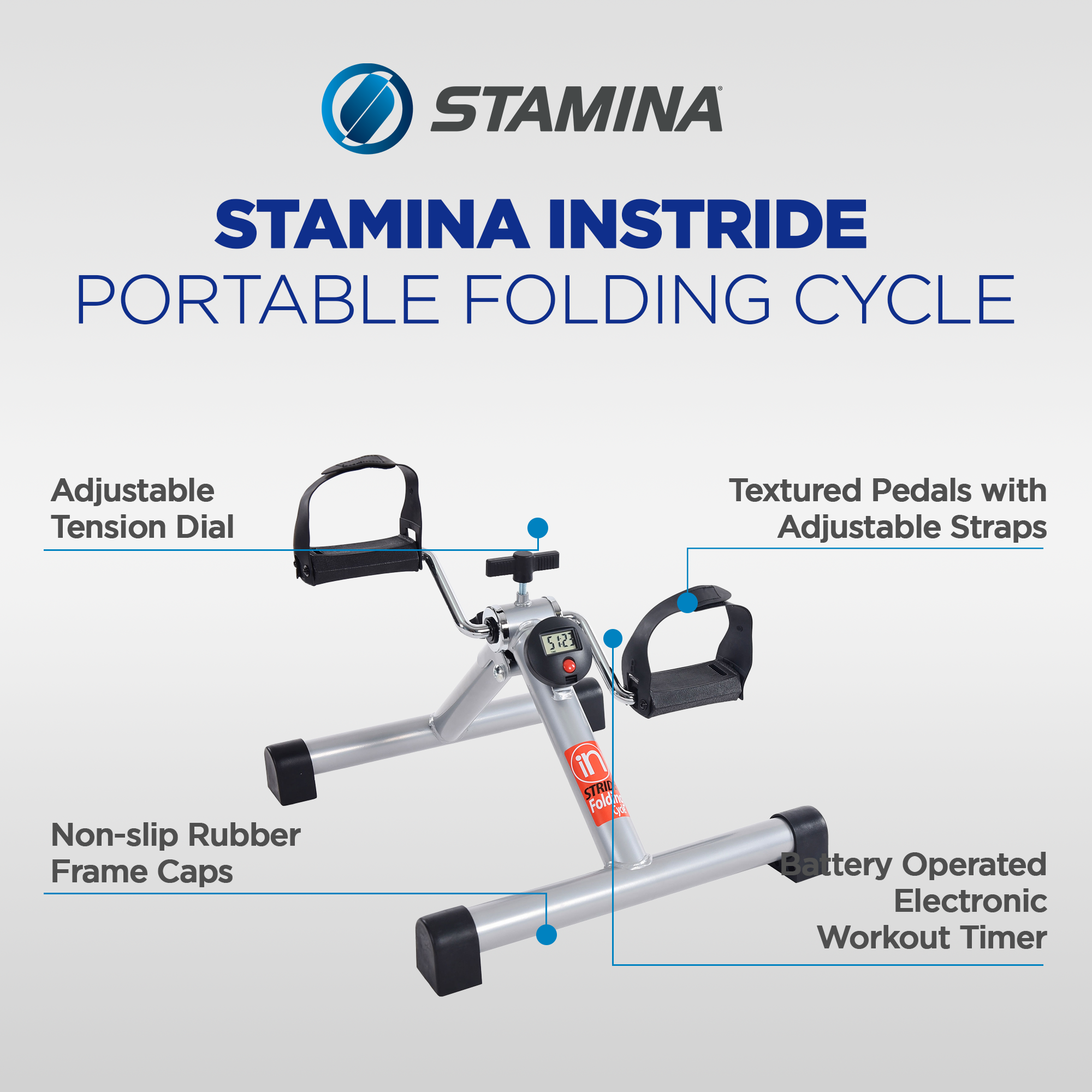 Stamina Products InStride Portable Folding Cycle for Cardio Strength Workouts - VMInnovations