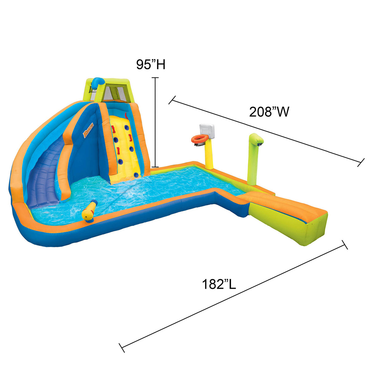 Banzai Hyper Drench 8-in-1 Giant Inflatable Water Slide Park Bounce House (Used)