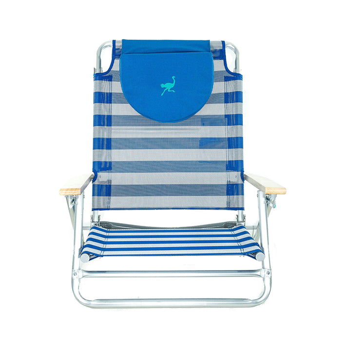 Ostrich South Beach Sand Chair, Portable Outdoor Camping Pool Recliner, Stripe - VMInnovations