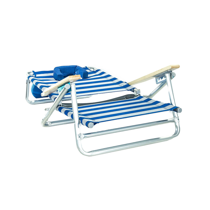 Ostrich South Beach Sand Chair, Portable Outdoor Camping Pool Recliner, Stripe - VMInnovations