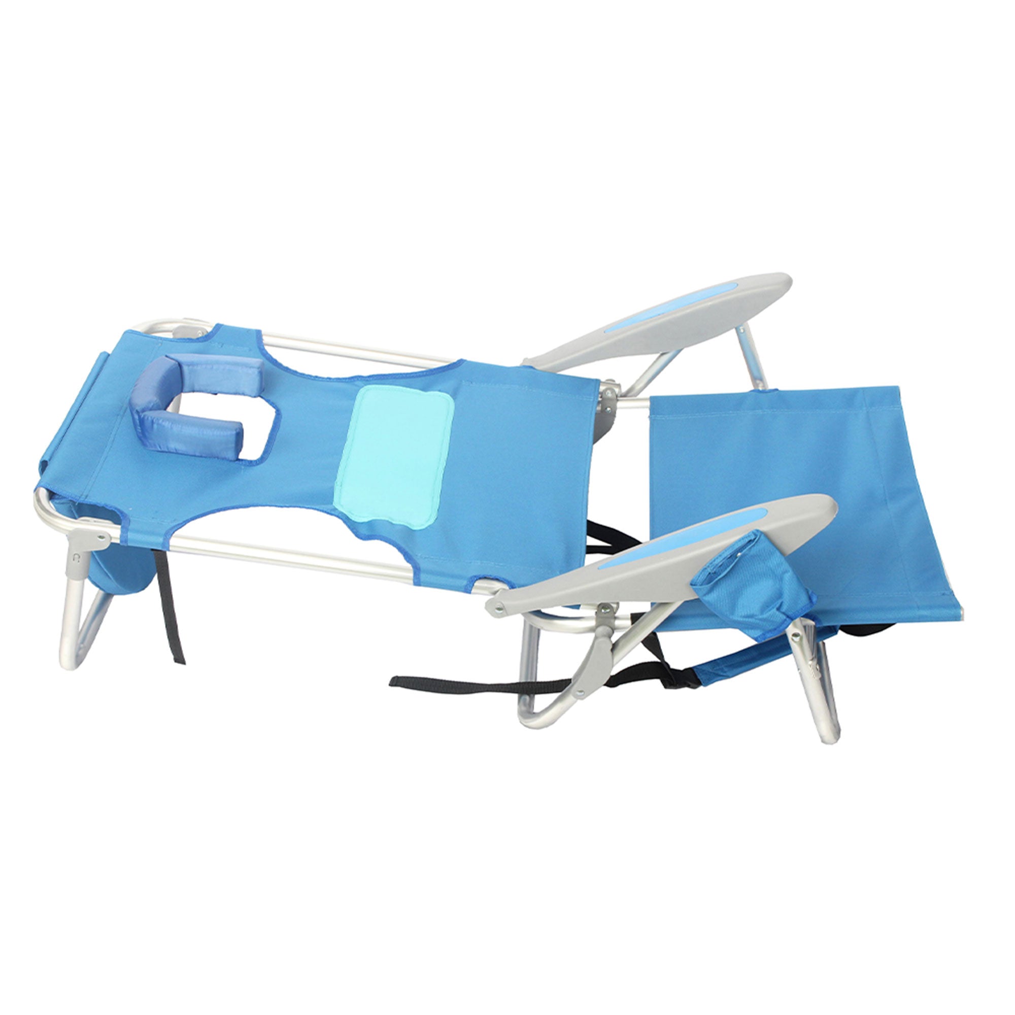 Ostrich Ladies Comfort Backpacker, Outdoor Beach Pool Reclining Chair, Blue - VMInnovations