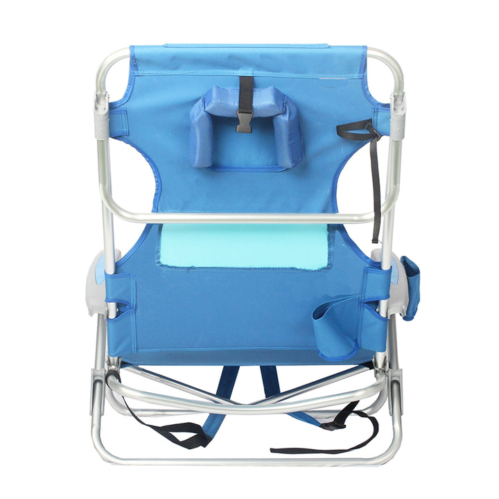 Ostrich Ladies Comfort & On-Your-Back Outdoor Beach Pool Reclining Chair, Blue - VMInnovations