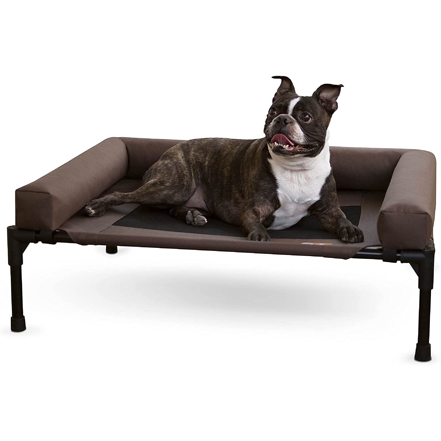 K&H Pet Products Bolster Elevated Cot Pet Bed with Padded Sides, Brown(Open Box) - VMInnovations