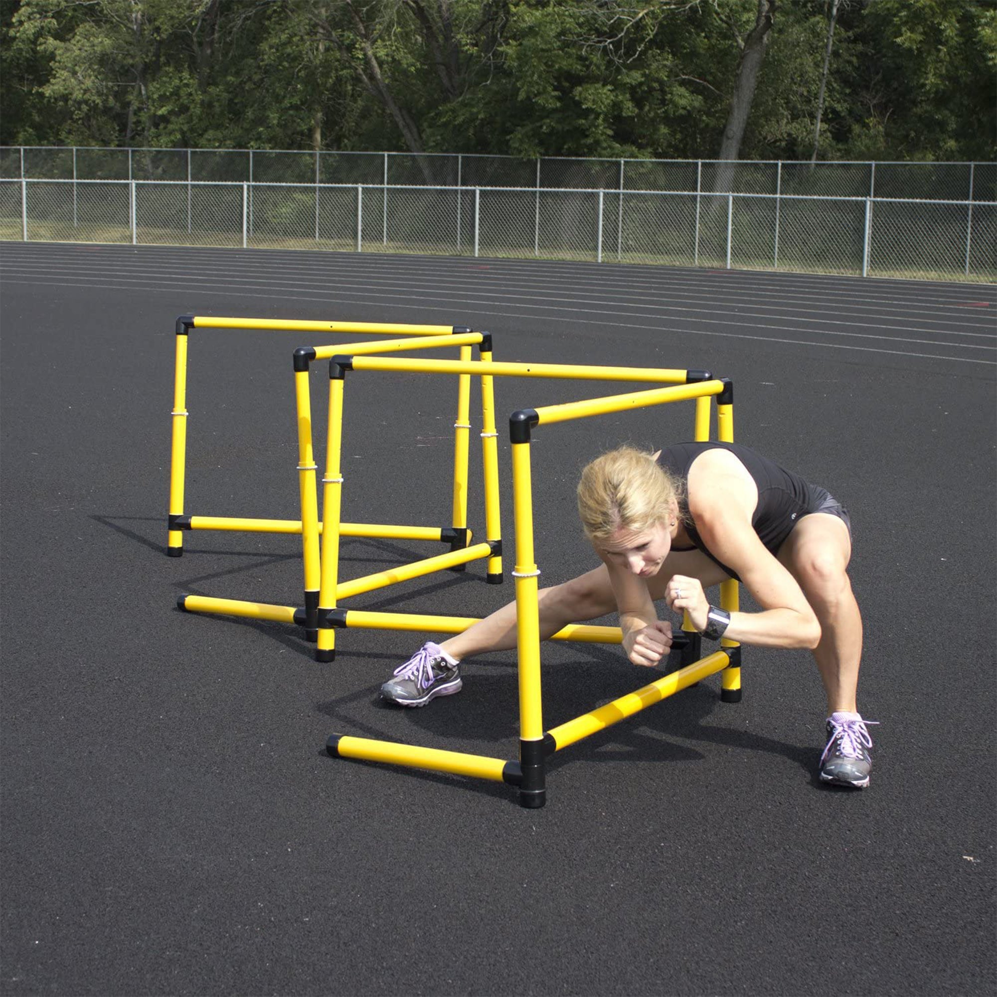 Prism Fitness 27 to 42 Inches Adjustable-Height Workout Hurdles, Set of 3 (Used) - VMInnovations