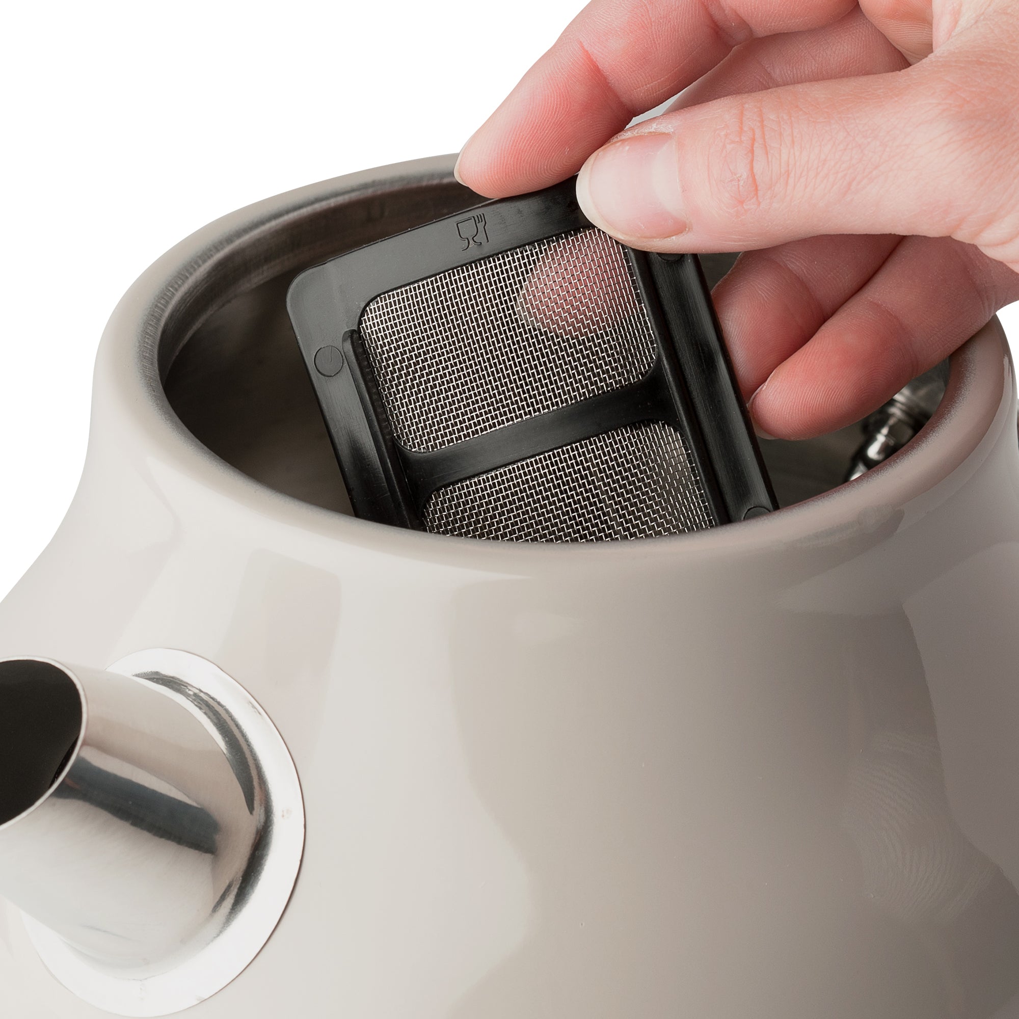 Haden Dorset 1.7 Liter Electric Water Kettle w/ 360-Degree Base, Putty & Chrome