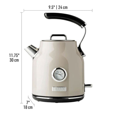 Haden Dorset 1.7 Liter Stainless Steel Electric Kettle with Auto Shut Off, Putty