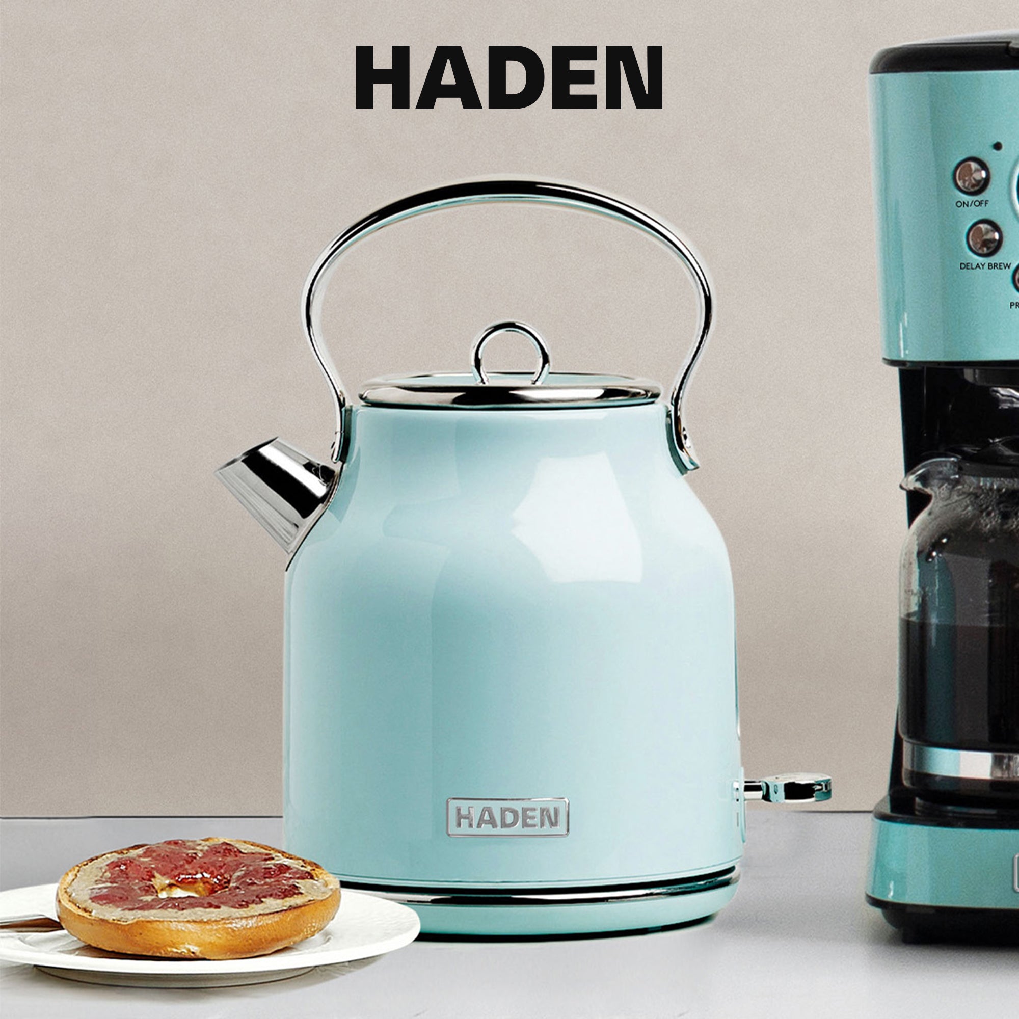 Haden Heritage 1.7 Liter Stainless Steel Body Electric Kettle, Turquoise (Used) - VMInnovations