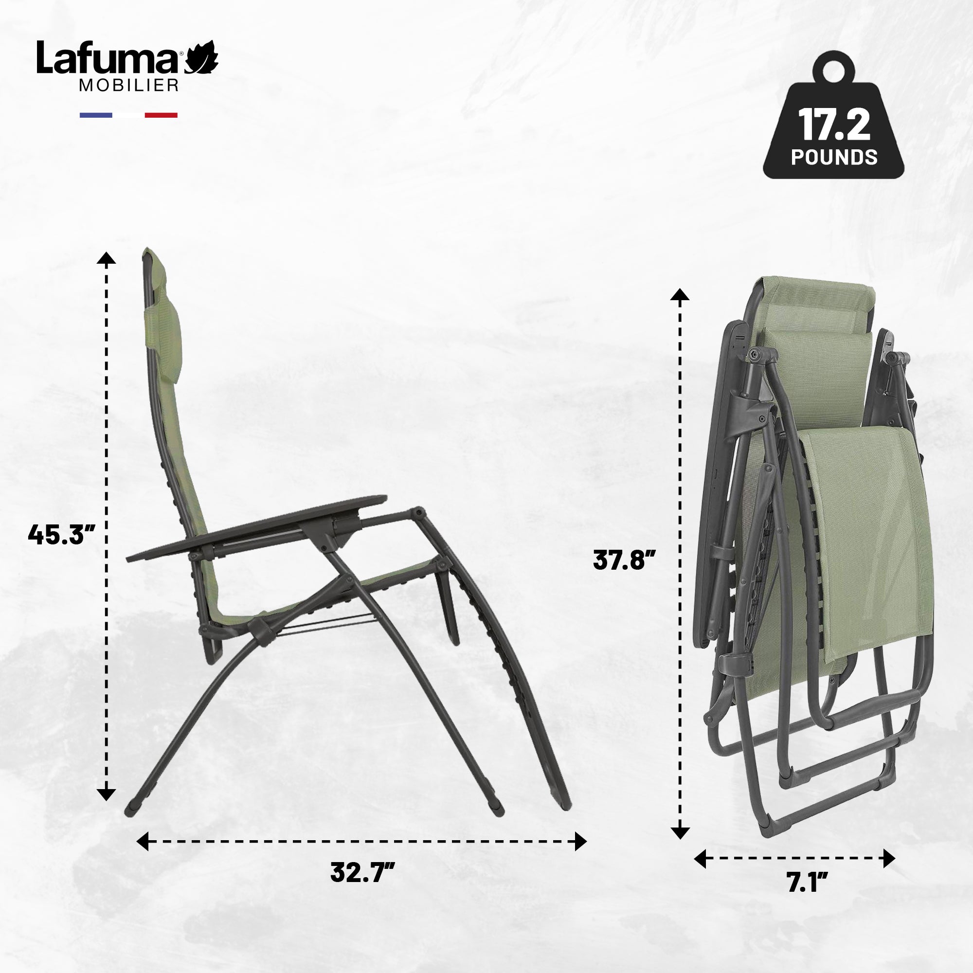 Lafuma LFM3118-8557 Futura Series Zero Gravity Lounge Recliner, Green (Used) - VMInnovations