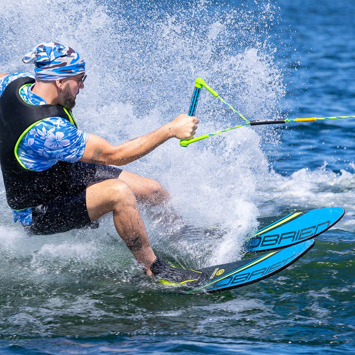 O'Brien Watersports Adult 64 inches Celebrity Water skis, Blue and Black (Used)