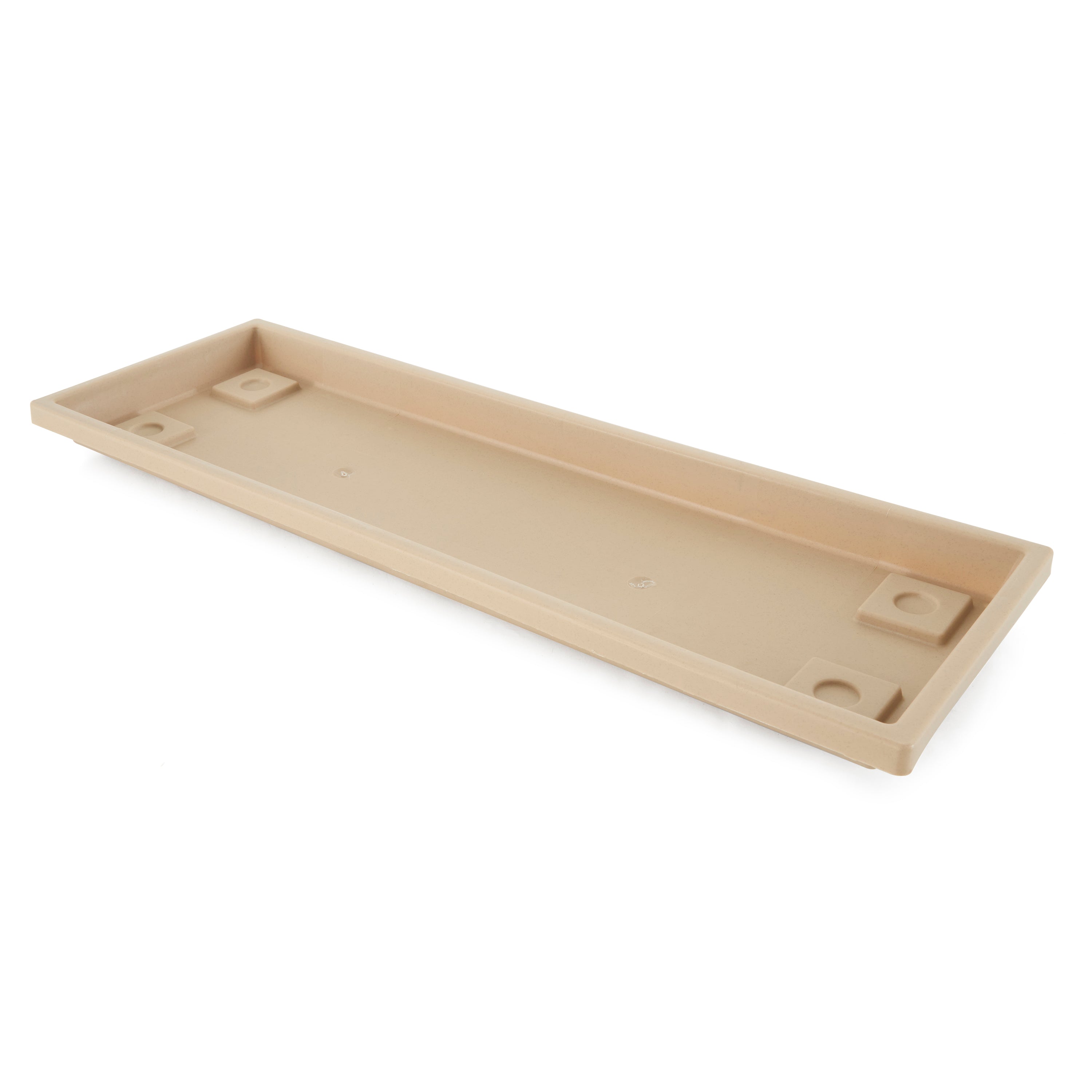HC Companies Venetian 24" Rectangular Flower Box Saucer, Sandstone (Open Box) - VMInnovations