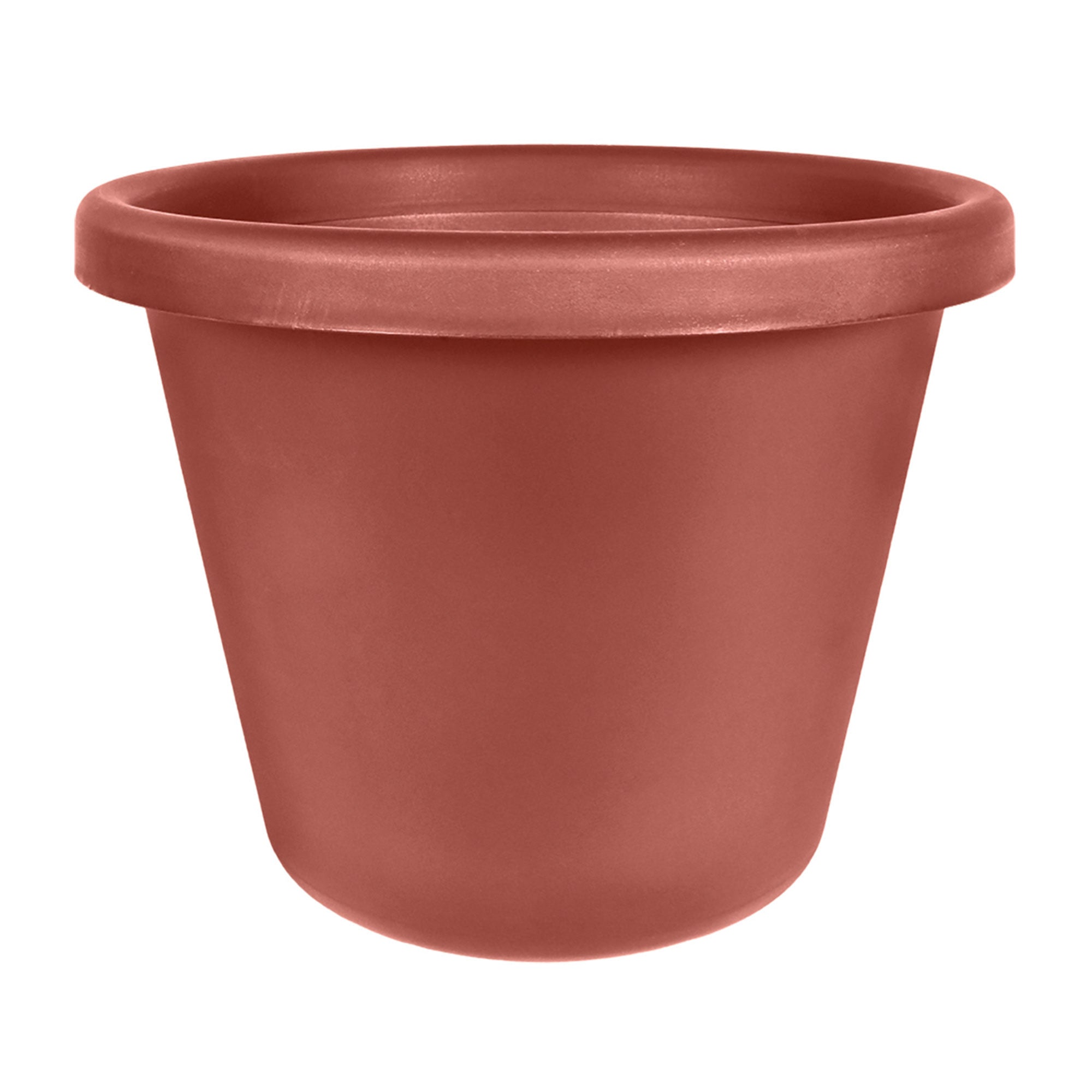 HC Companies LIA24000E35 24-Inch Indoor Outdoor Plastic Round Classic Pot, Clay - VMInnovations