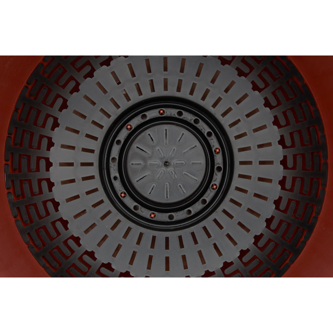 Listo SRA13001P05 13-Inch Round Outdoor Plastic Sierra Planter, Rustic Redstone - VMInnovations