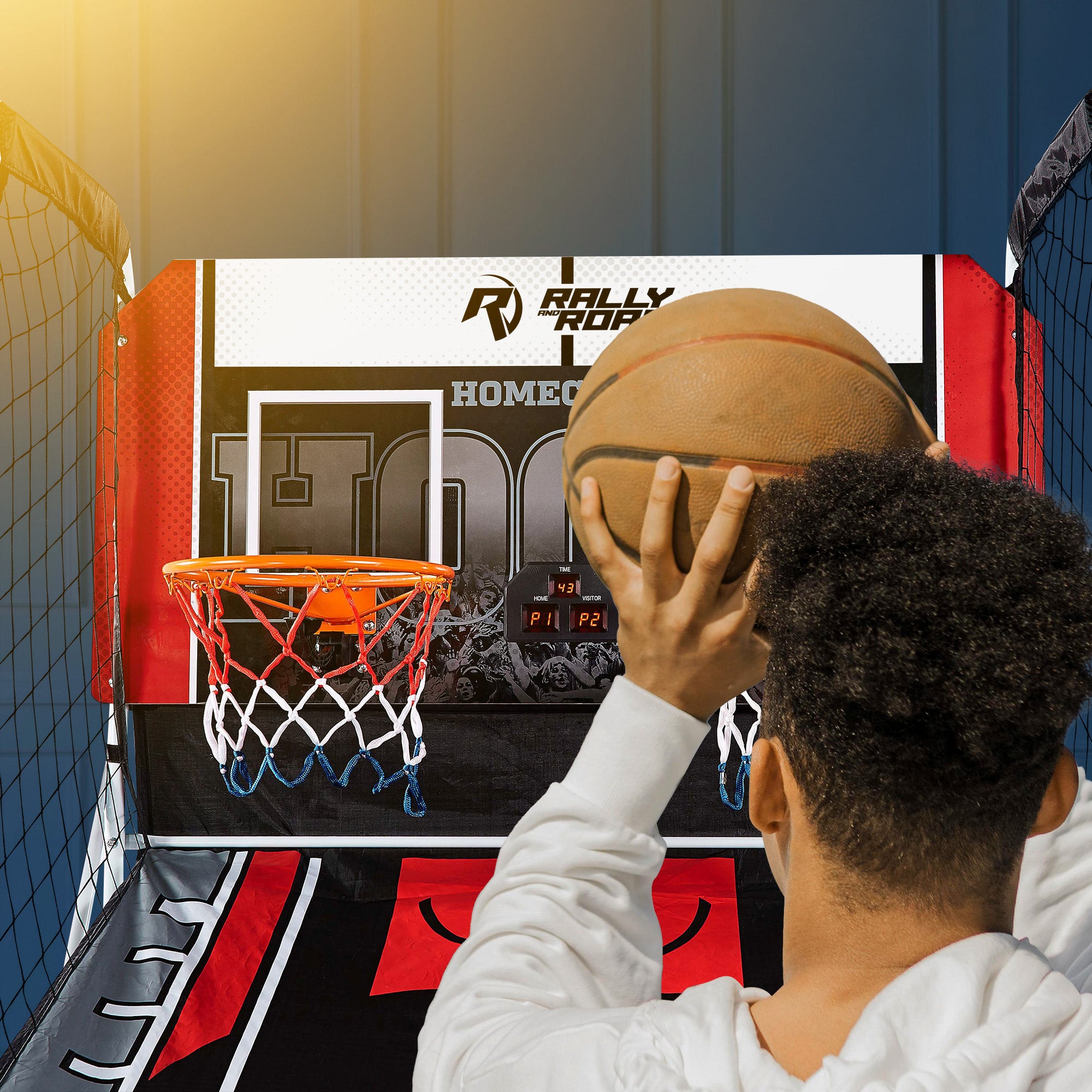 ESPN 2 Player Hoop Basketball Arcade Game w/ Scoreboard & Balls (Open Box) - VMInnovations