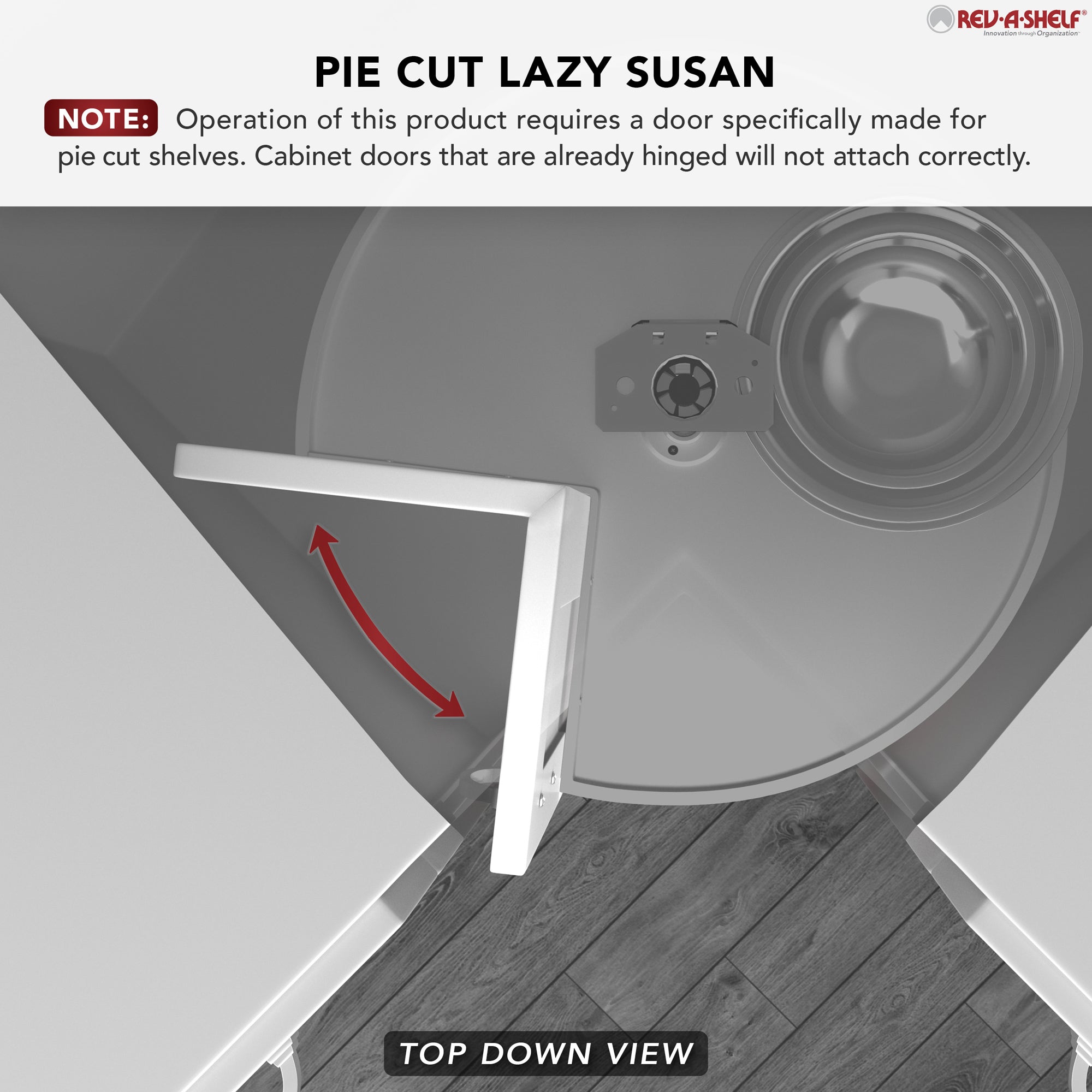 Rev-A-Shelf 28'' Lazy Susan Pie-Cut Polymer 2-Shelf, Almond, 6942-28-15-52