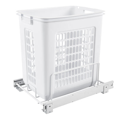 Rev-A-Shelf 20" Pull Out Large Polymer Clothes Hamper, White, HPRV-1520 S