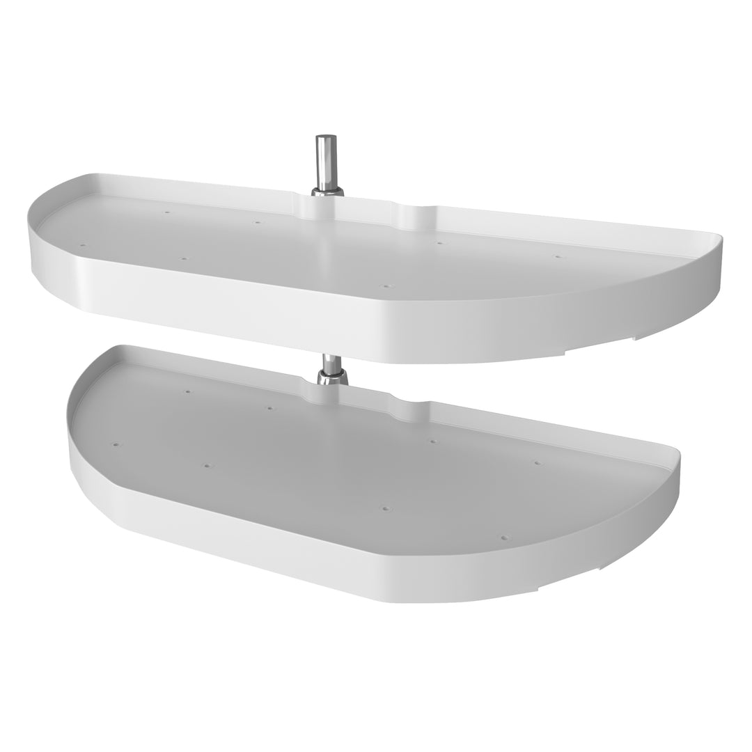 Rev-A-Shelf 31" Lazy Susan Half-Moon Polymer Two-Tier Blind Cabinet 6882-31-11-570 - VMInnovations