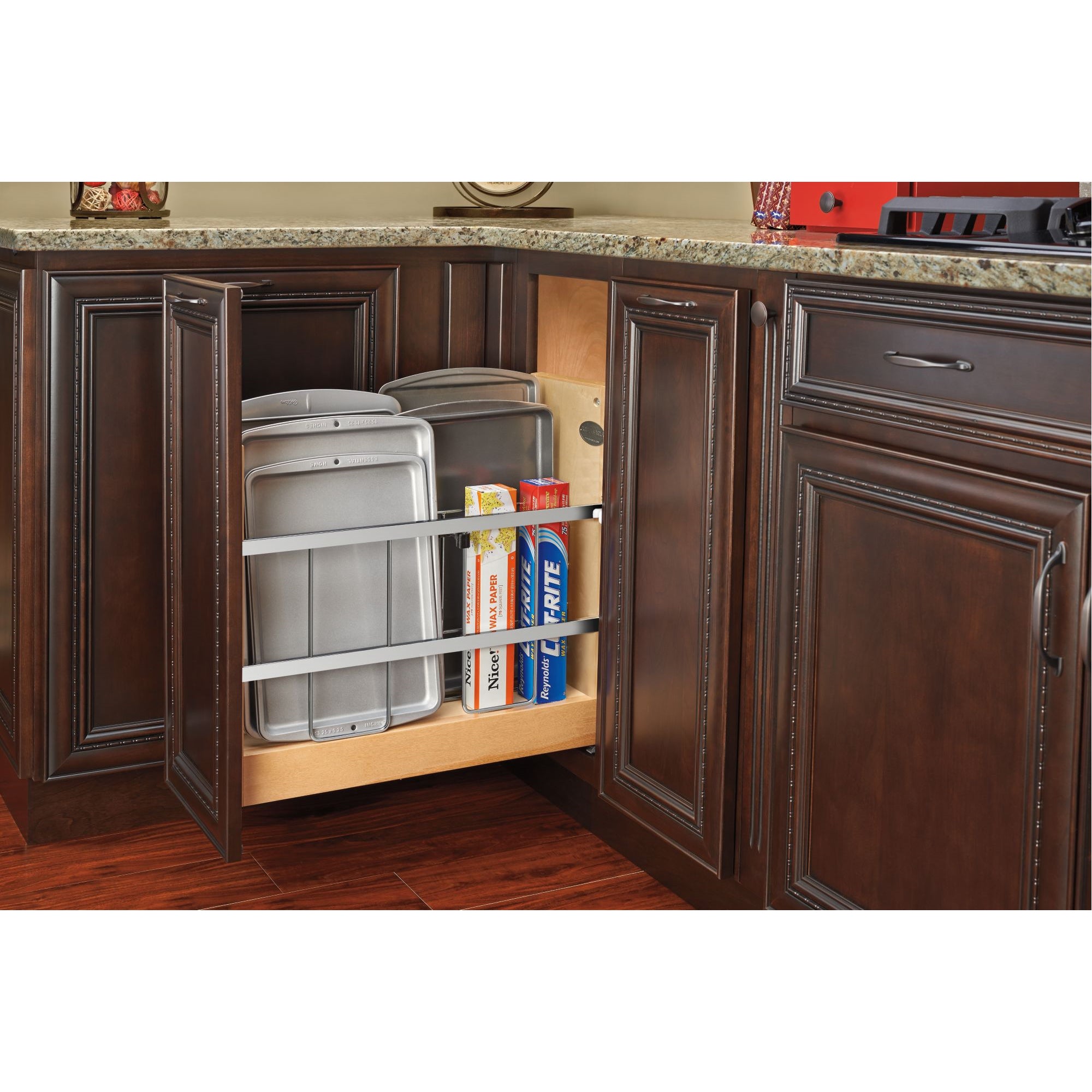 Rev-A-Shelf 5" Pullout Cabinet Tray Divider Organizer w/ Soft-close, 447-BCSC-5C