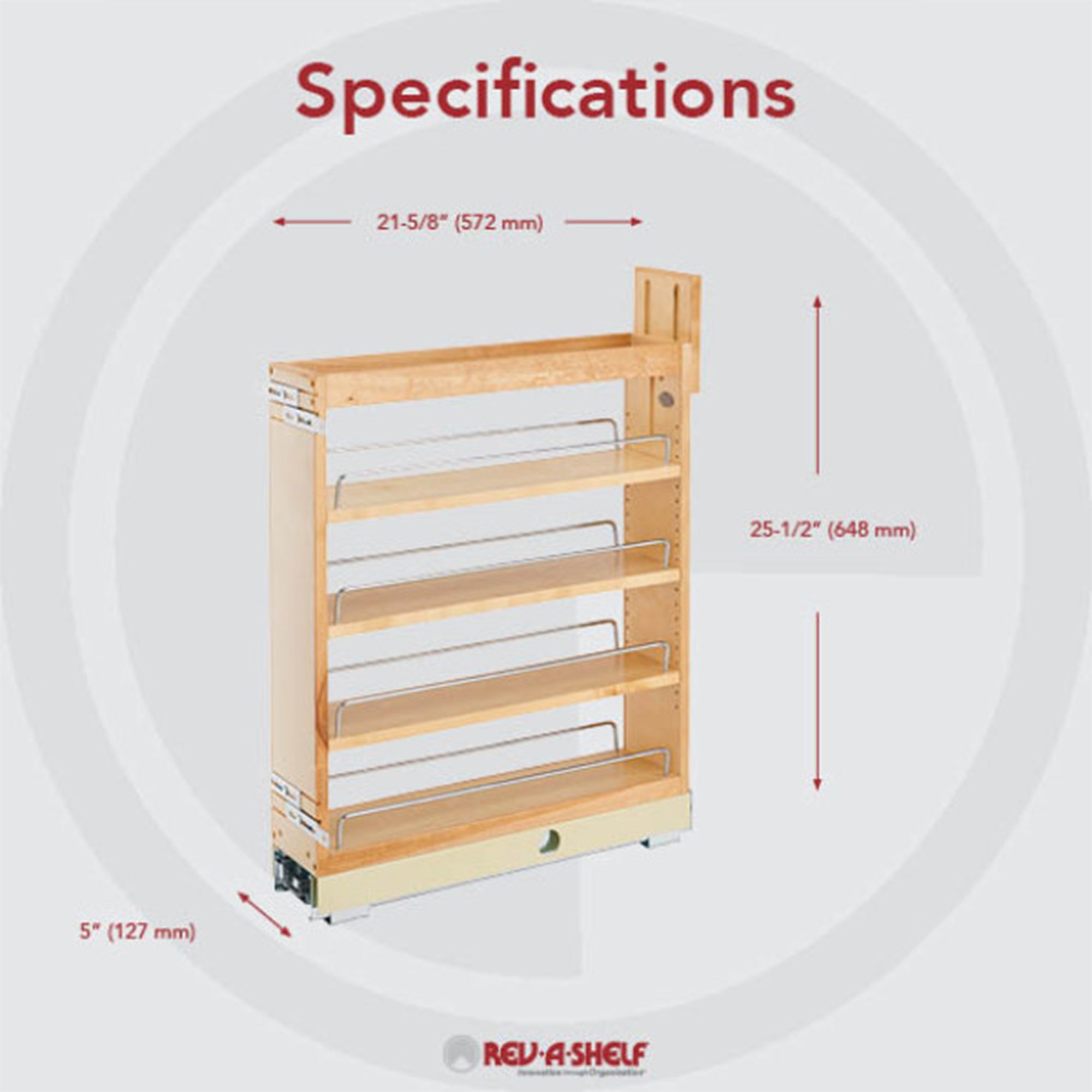 Rev-A-Shelf 448-BCBBSC-5C 5" Pull Out Cabinet Organizer w/ Shelves (Open Box)
