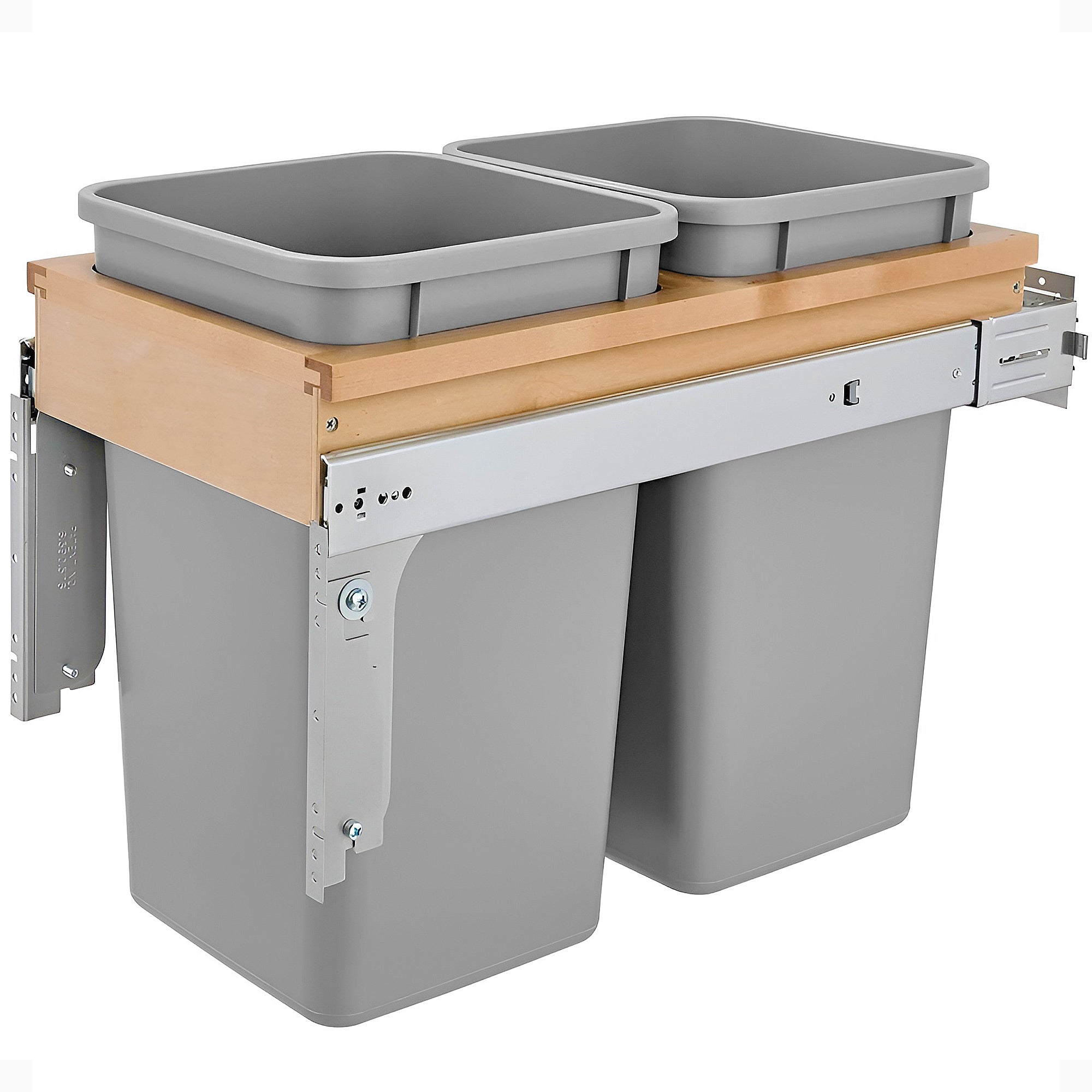 Rev-A-Shelf Pullout Top Mount Trash Can w/ Soft-close, 27 qt., 4WCTM-15BBSCDM2 - VMInnovations