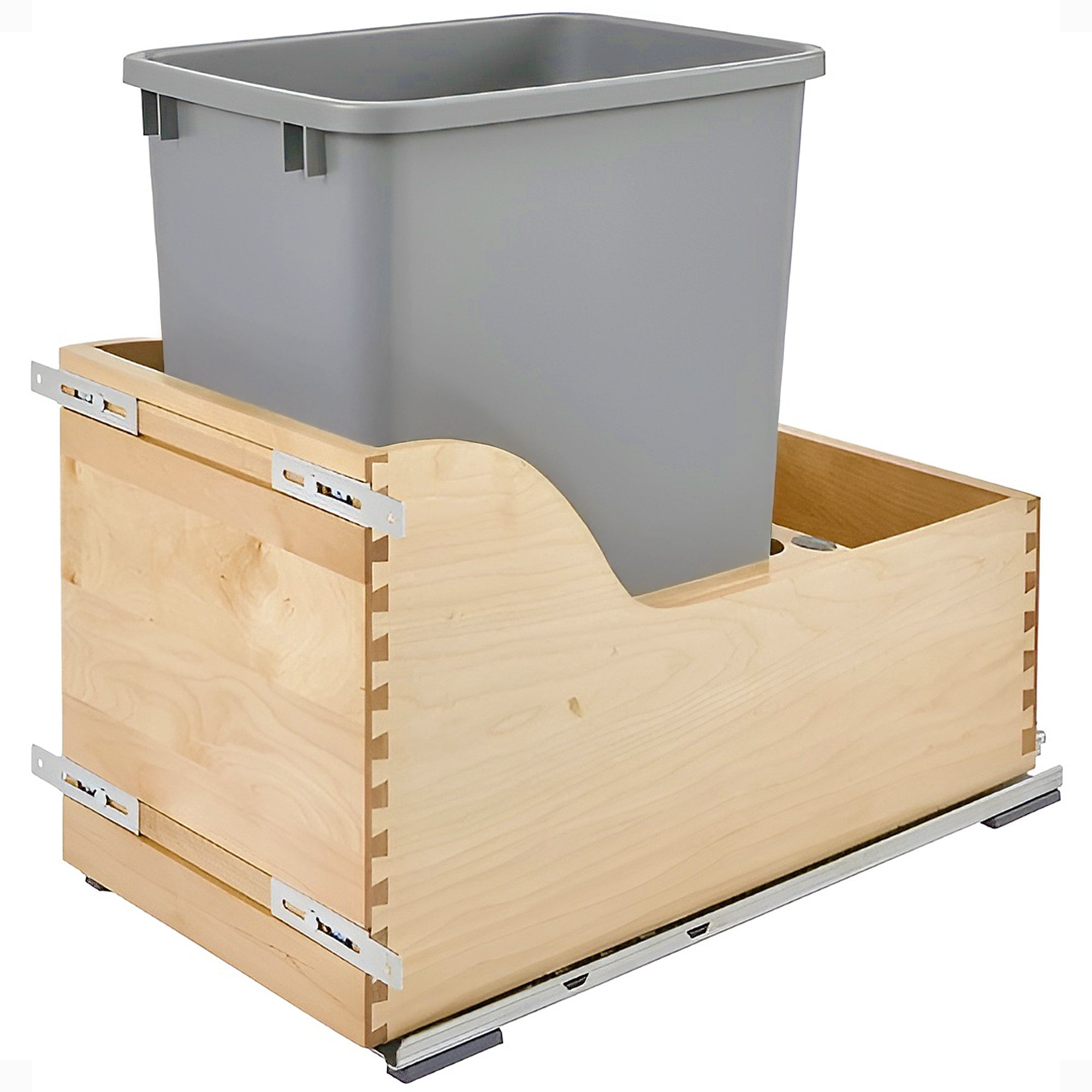 Rev-A-Shelf Single Pullout Trash Can 35 qt. w/ Soft-close Slides, 4WCSC-1535DM-1 - VMInnovations