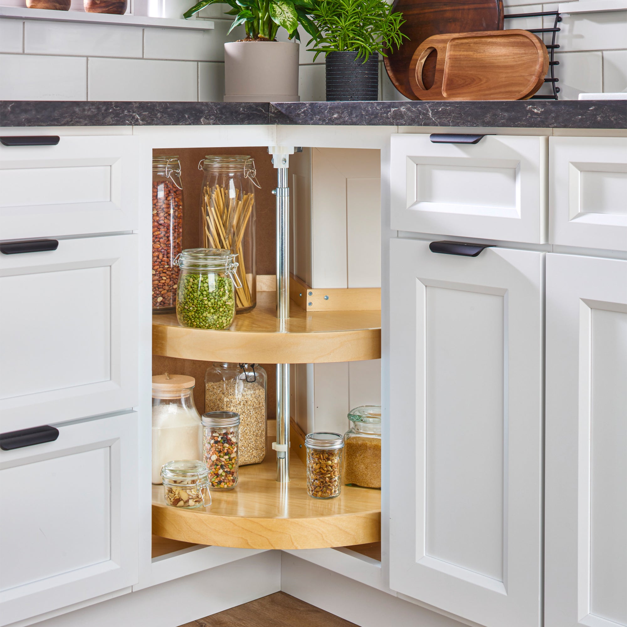 Rev-A-Shelf 28" Lazy Susan Pie-Cut Banded Wood, 2-Shelf, LD-4BW-942-28-1