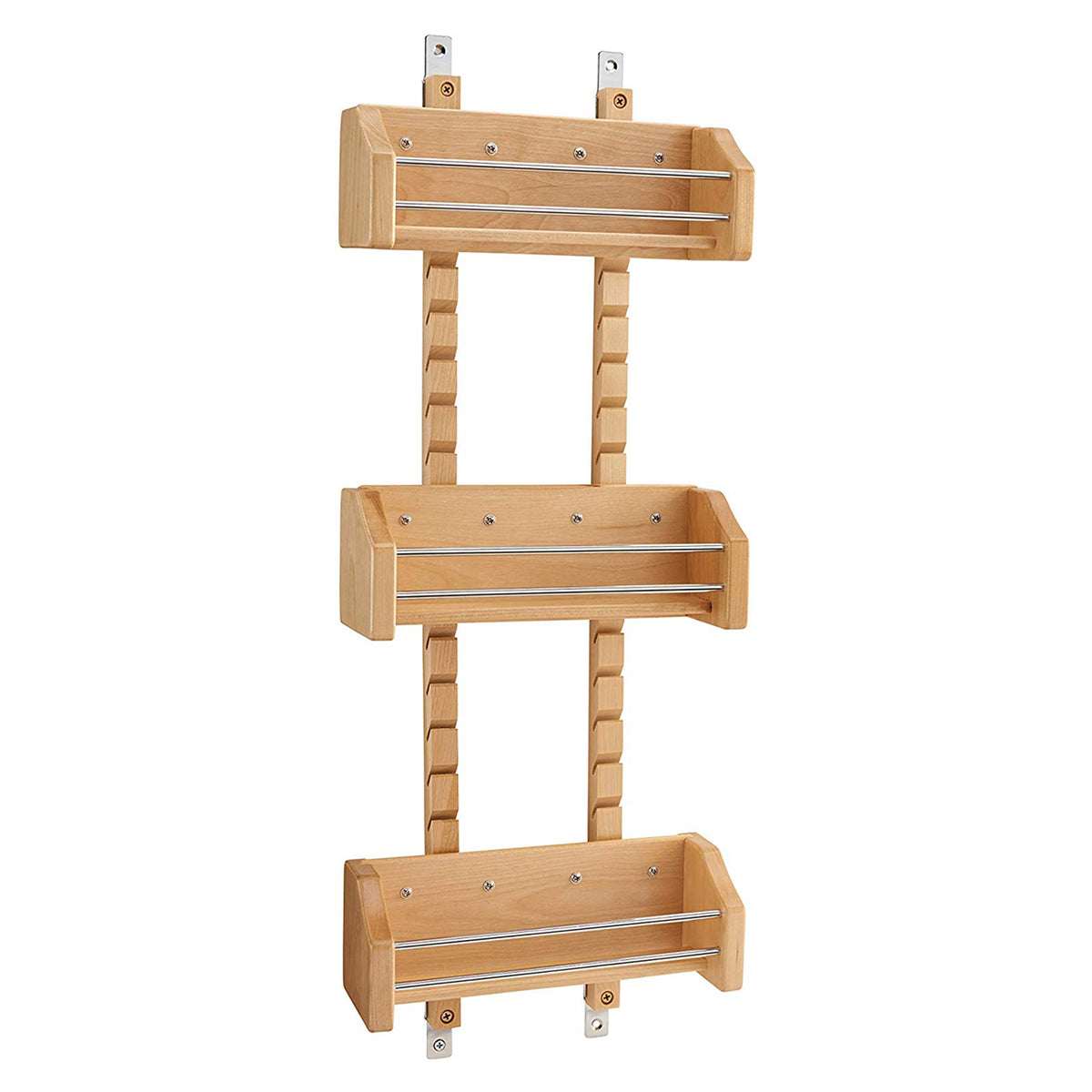 Rev-A-Shelf 4ASR-15 Small Adjustable 3-Shelf Cabinet Door Mount Wood Spice Rack (For Parts)