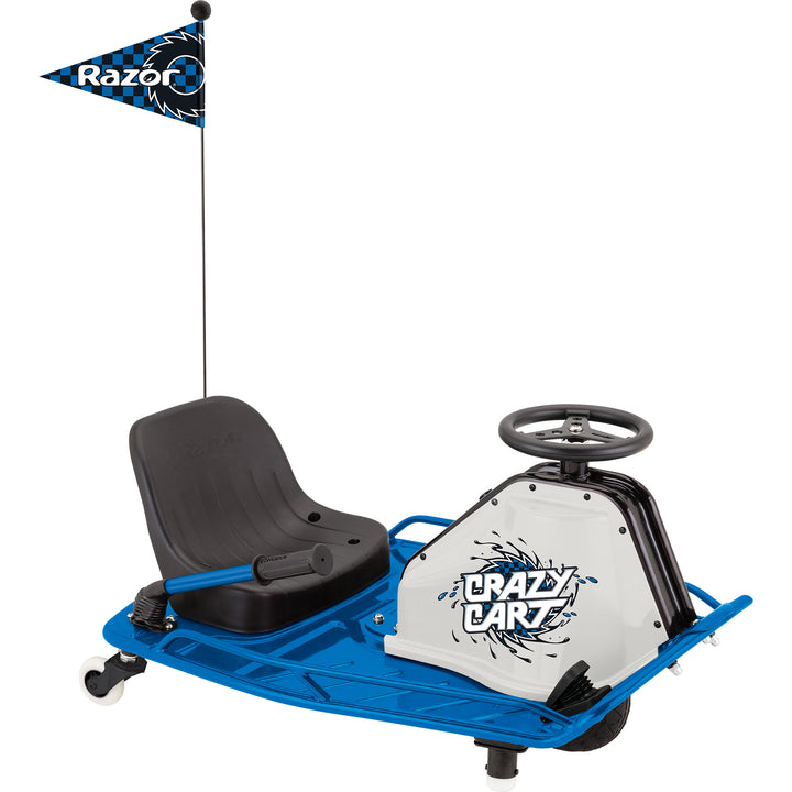 Razor High Torque Motorized Drifting Crazy Cart with Drift Bar, Blue (2 Pack) - VMInnovations