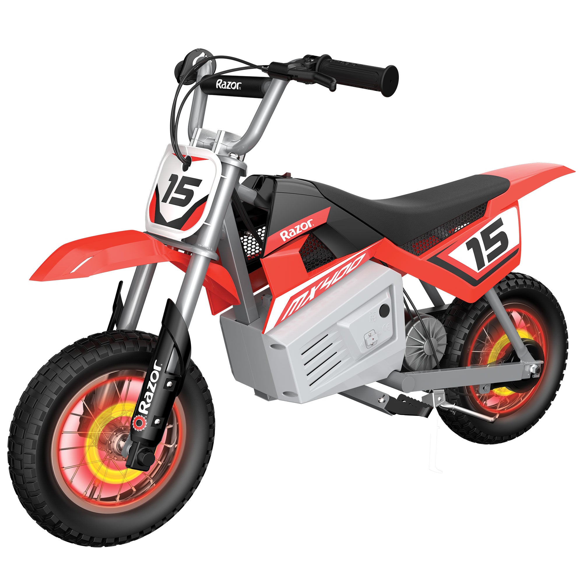 Razor MX400 Dirt Rocket 24V Toy Motocross Motorcycle Dirt Bike, Red (2 Pack)