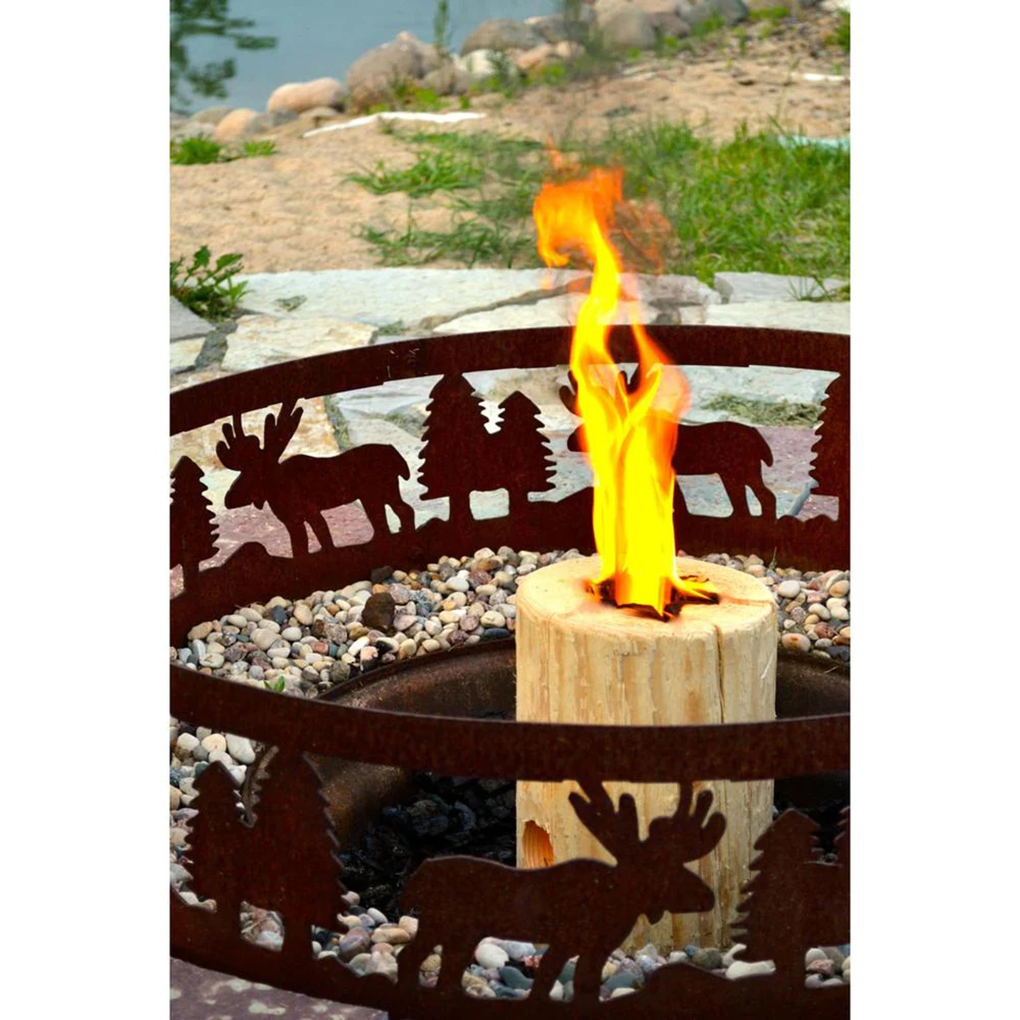 Large 12x8 Inch One Log Campfire Camping Cooking Camp Fire Wood Log (Used)
