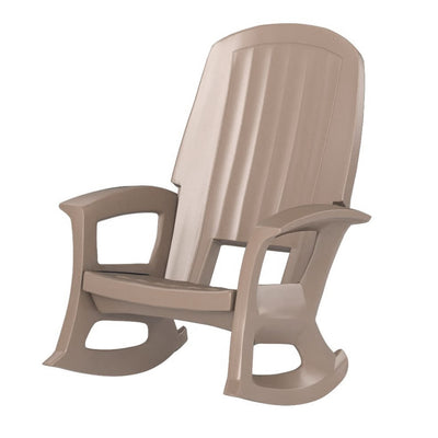 Semco Plastics Rockaway Heavy Duty All-Weather Outdoor Rocking Chair, Taupe