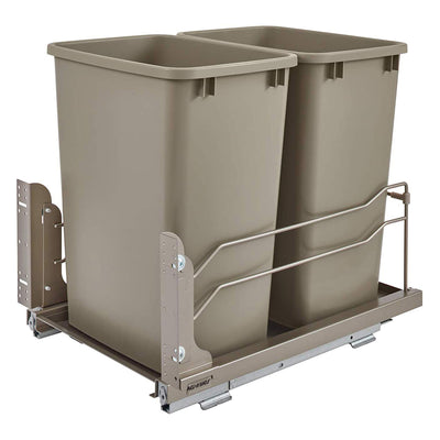 Rev-A-Shelf Double Pull Out Trash Can 35 Qt with Soft-Close, 53WC-1835SCDM-212