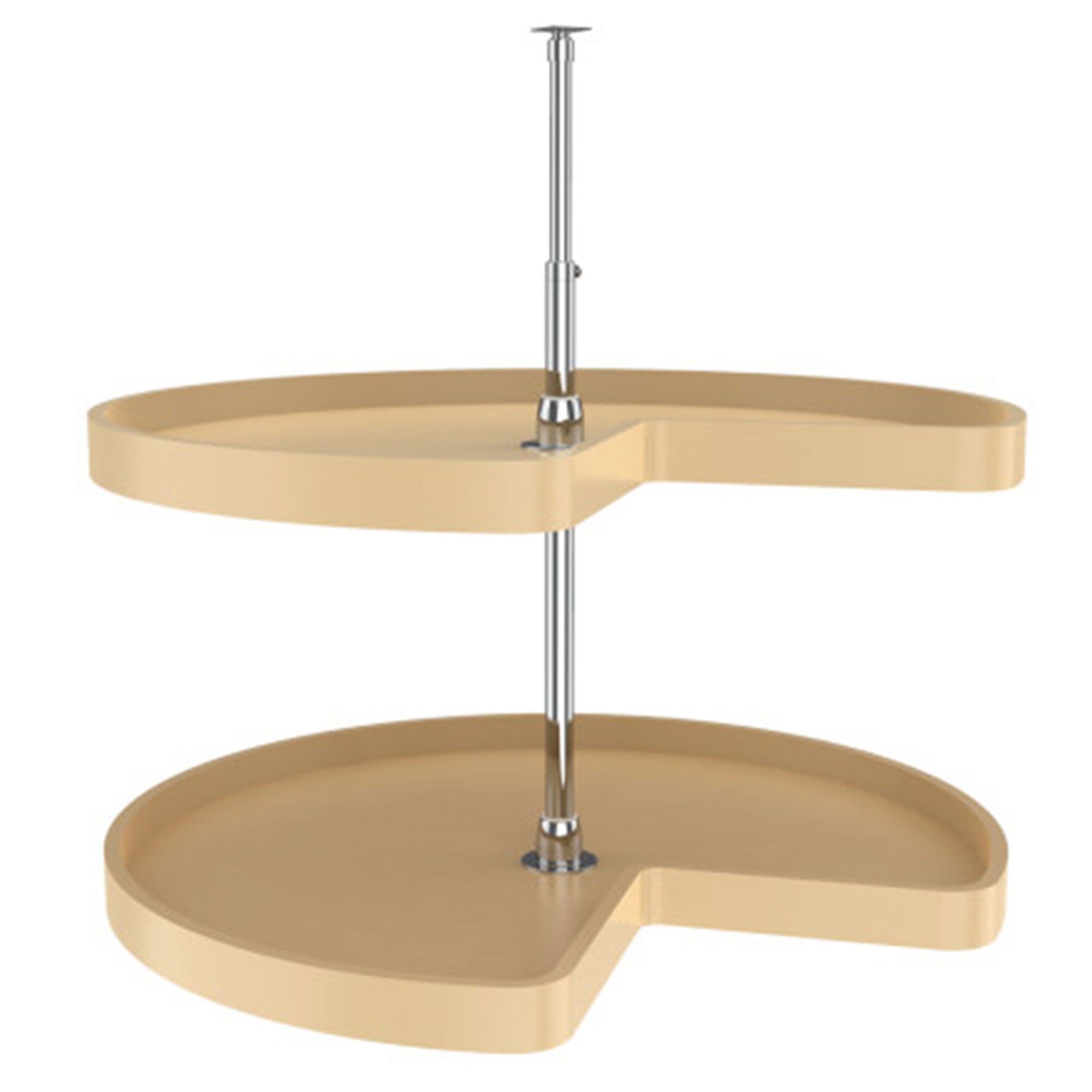 Rev-A-Shelf 6472-28-15-52 28-Inch Polymer 2-Shelf Kidney Lazy Susans, Almond - VMInnovations