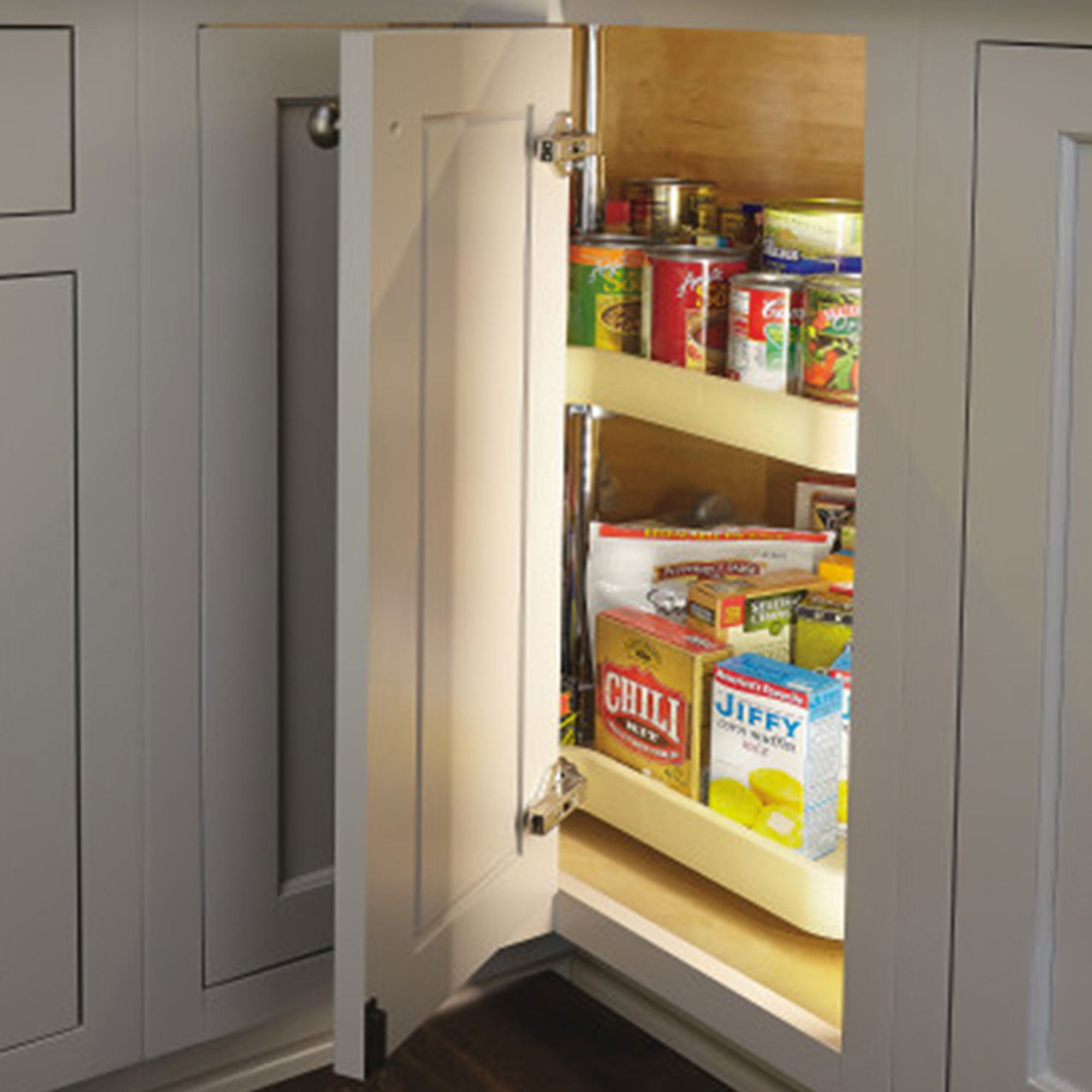 Rev-A-Shelf 6472-28-15-52 28-Inch Polymer 2-Shelf Kidney Lazy Susans, Almond - VMInnovations