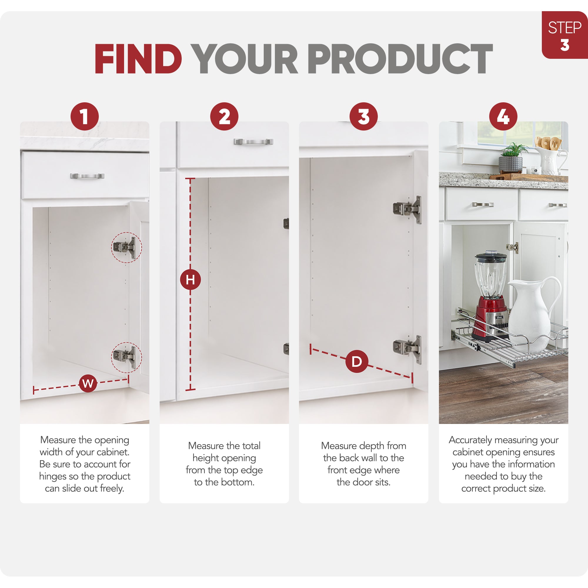 Rev-A-Shelf Pullout Basket Organizer for Kitchen or Vanity Cabinets, 15 x 20 In, 5WB1-1520CR-1