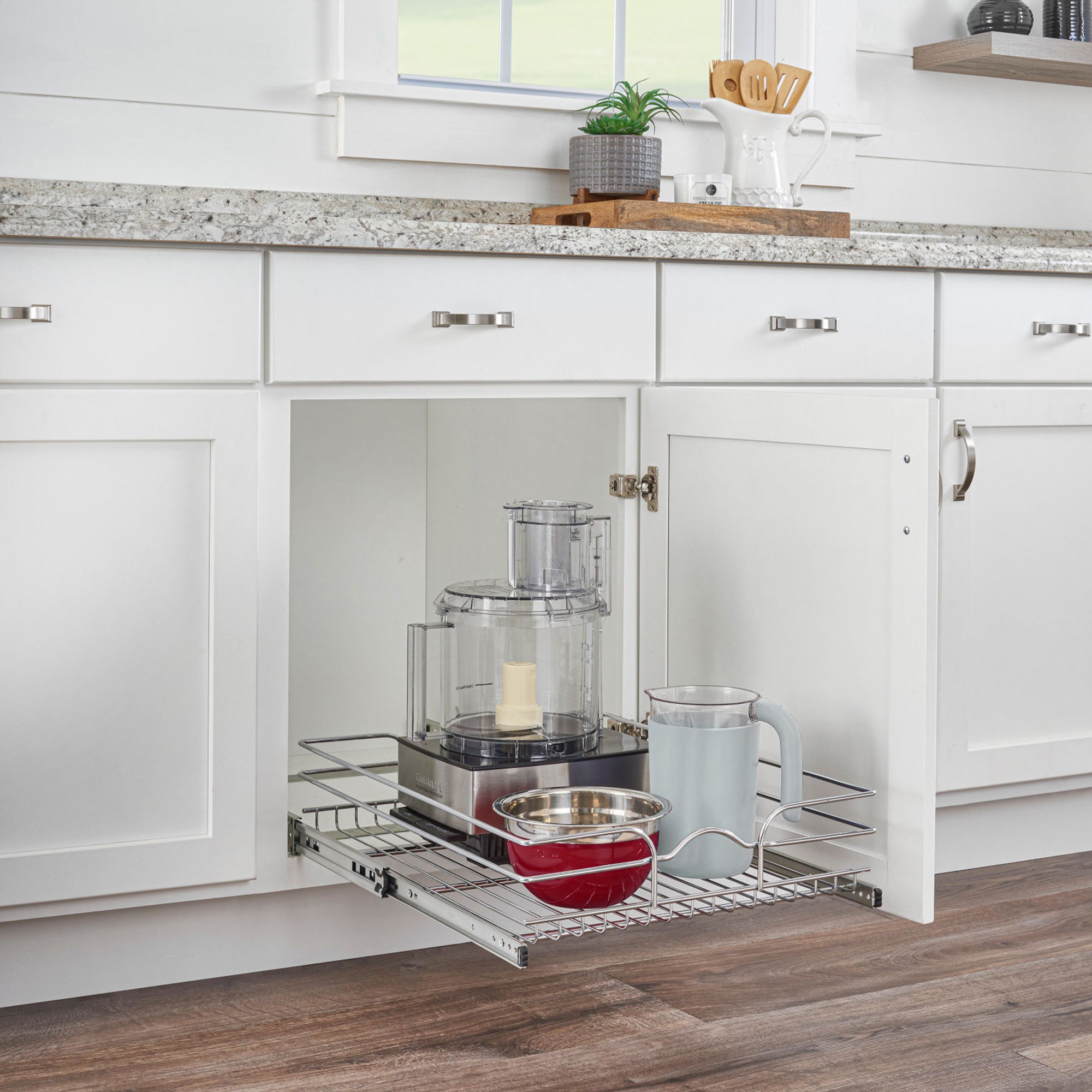 Rev-A-Shelf Pullout Single Basket Cabinet Organizer, 15 x 22, 5WB1-1522CR-1