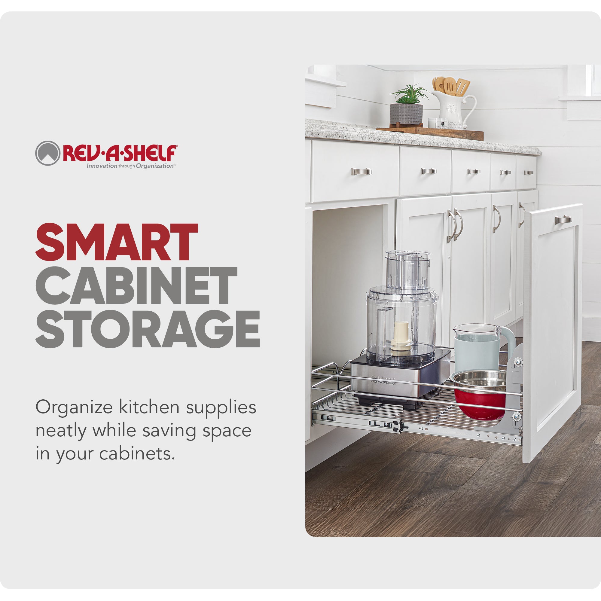 Rev-A-Shelf Pullout Single Basket Organizer for Kitchen Cabinets, 18 x 22 In, 5WB1-1822CR-1 - VMInnovations
