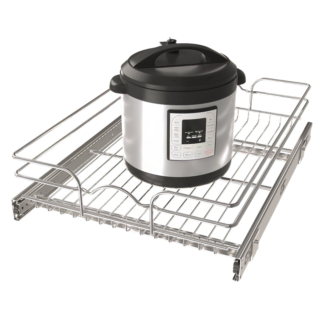 Rev-A-Shelf Pullout Single Basket Organizer for Kitchen Cabinets, 18 x 22 In, 5WB1-1822CR-1