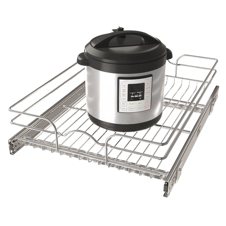 Rev-A-Shelf Pullout Single Basket Organizer for Kitchen Cabinets, 18 x 22 In, 5WB1-1822CR-1