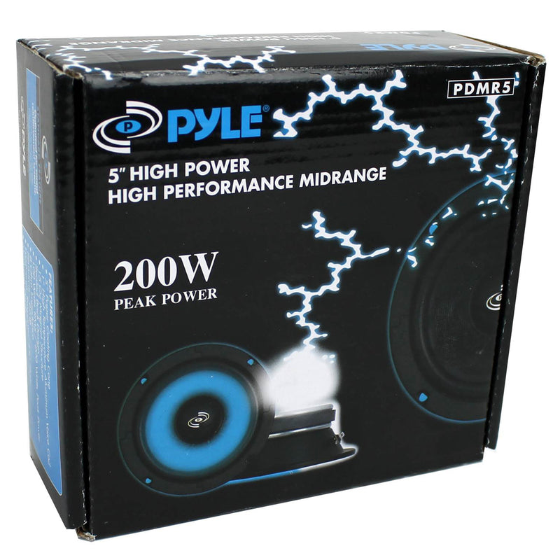 Pyle Pro 5" 200W 8 Ohms Mid Bass Mid Range Car Speaker Woofer Driver, 2 Pack